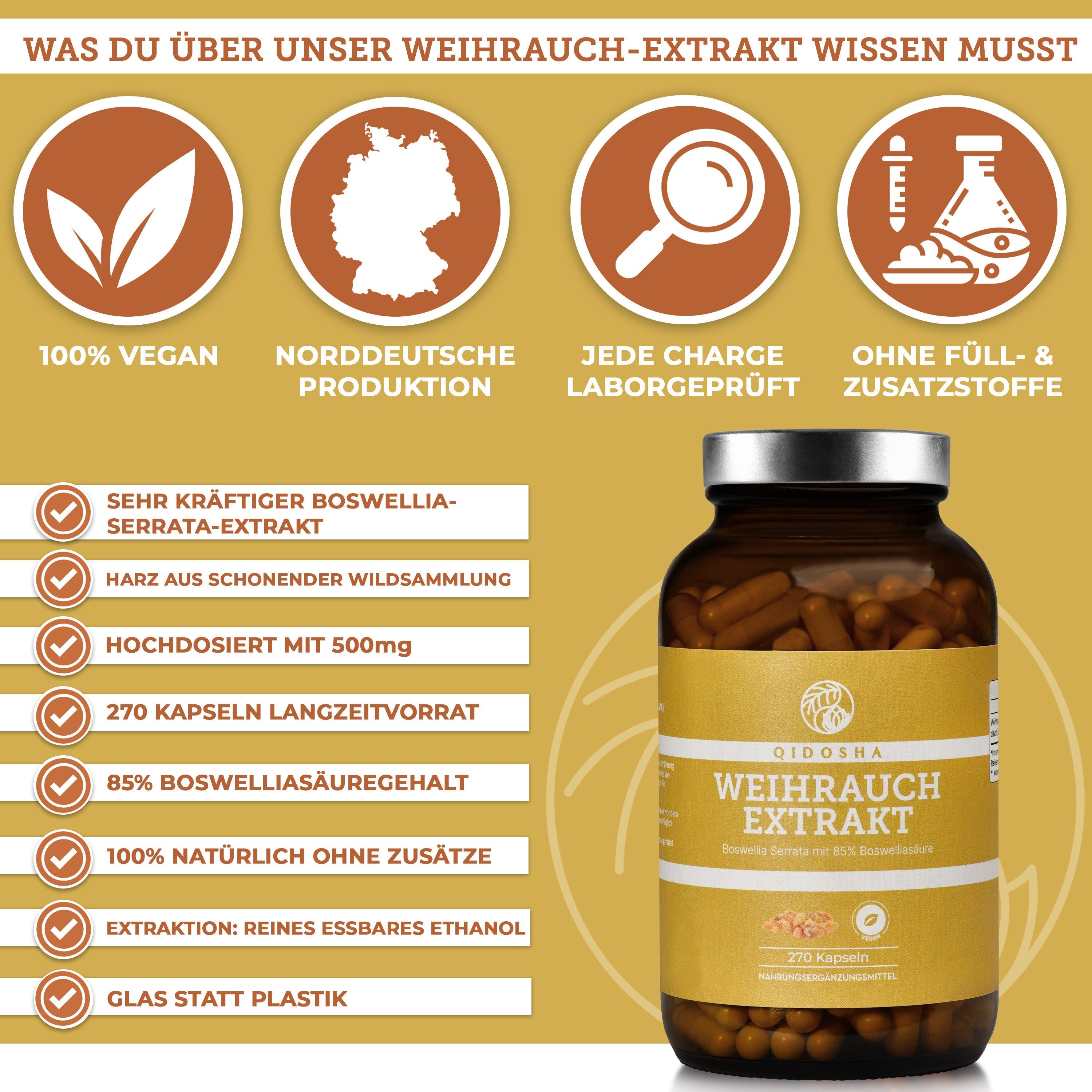 QIDOSHA Weihrauch Extrakt (Boswellia Serrata 85%)