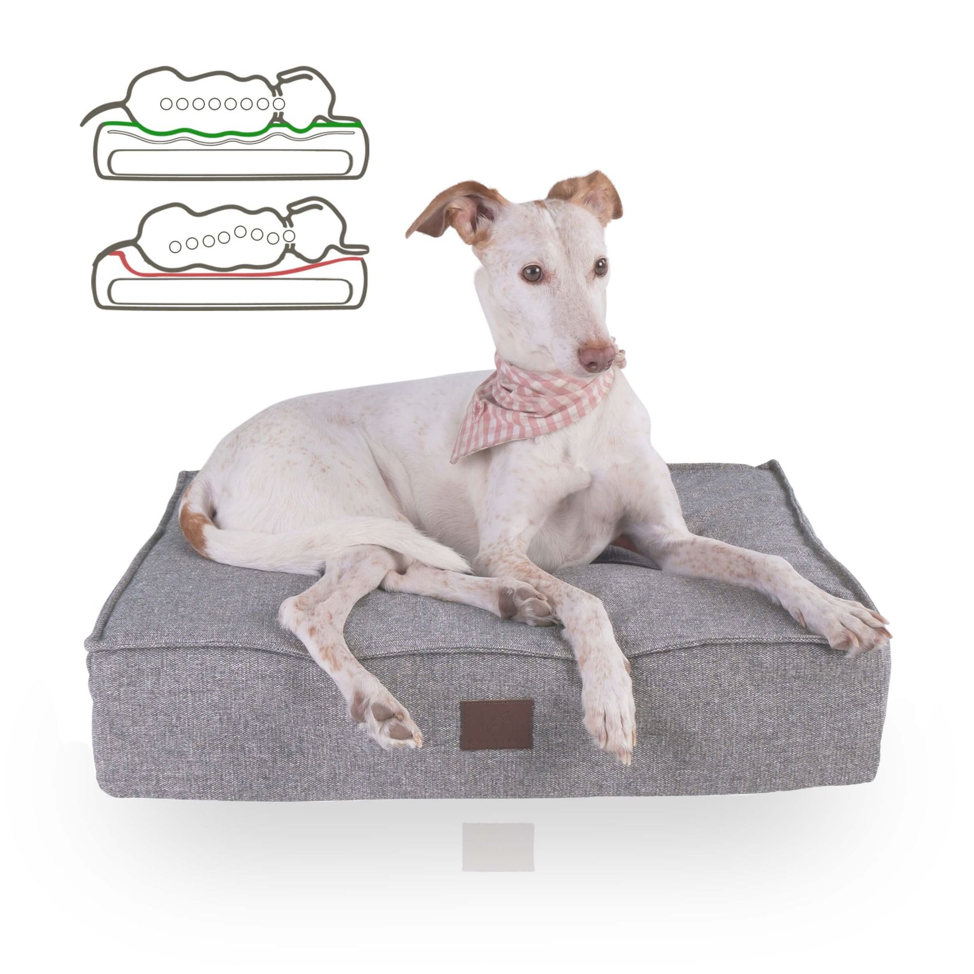 orthopädische Hundematte 'Abbey', Easy Clean-Webstoff, Farbe Grau 70 x 55