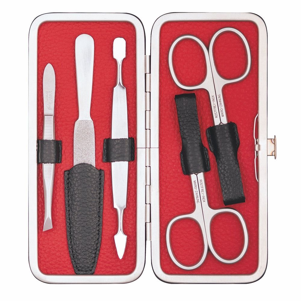 Erbe Solingen Maniküre Bügeletui inox Schwarz Rot Colorado 1 St