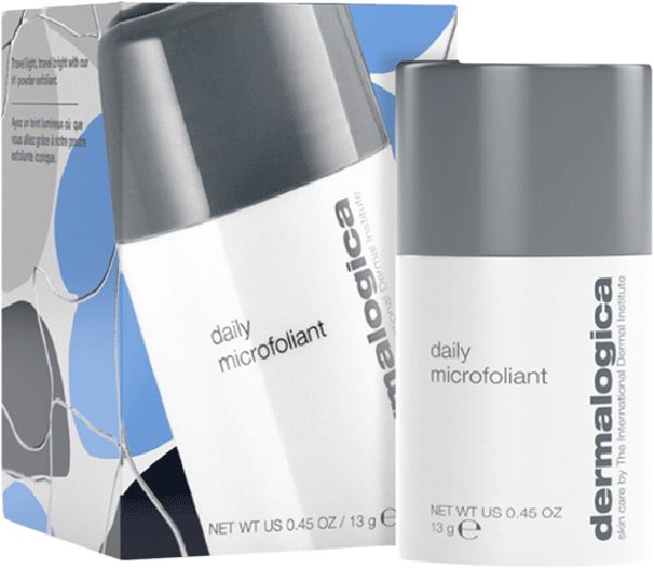 Produktverpackung mit zwei Flaschen. Aufschrift: daily microfoliant, dermalogica. 13 g.