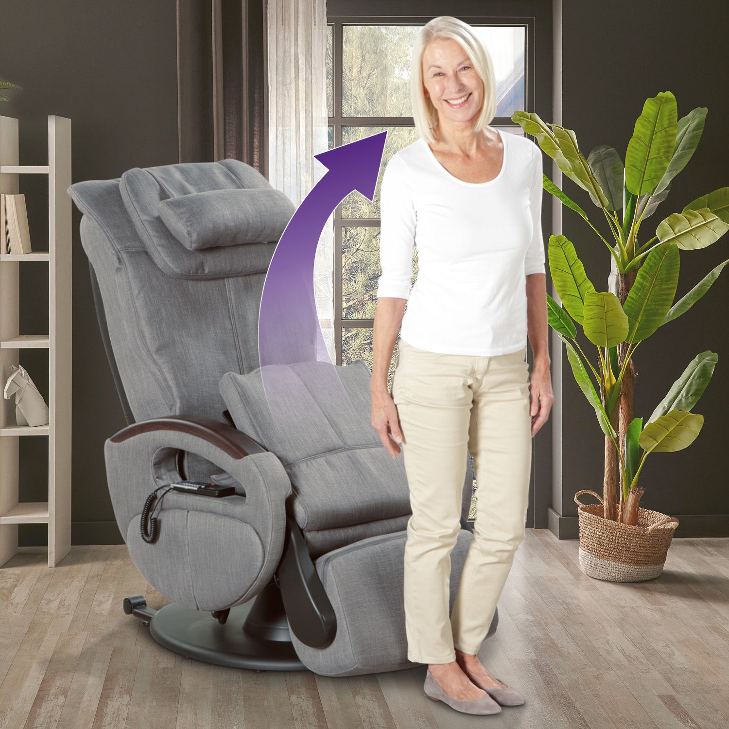 aktivshop Massagesessel mit elektrischer Aufstehhilfe, Wärmefunktion & 6 Massageprogramme bis 180 kg