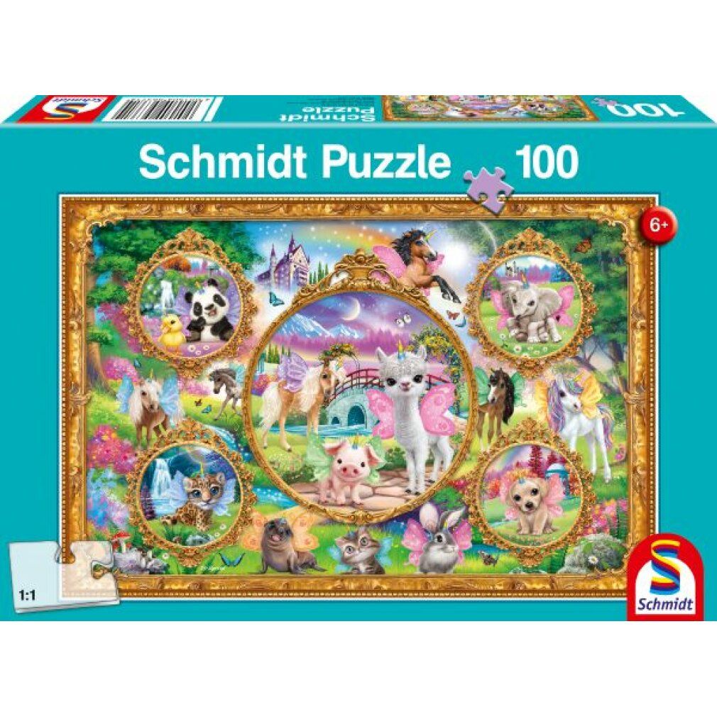 Animal Club, Einhorn-Tierwelt - 100 Teile Puzzle