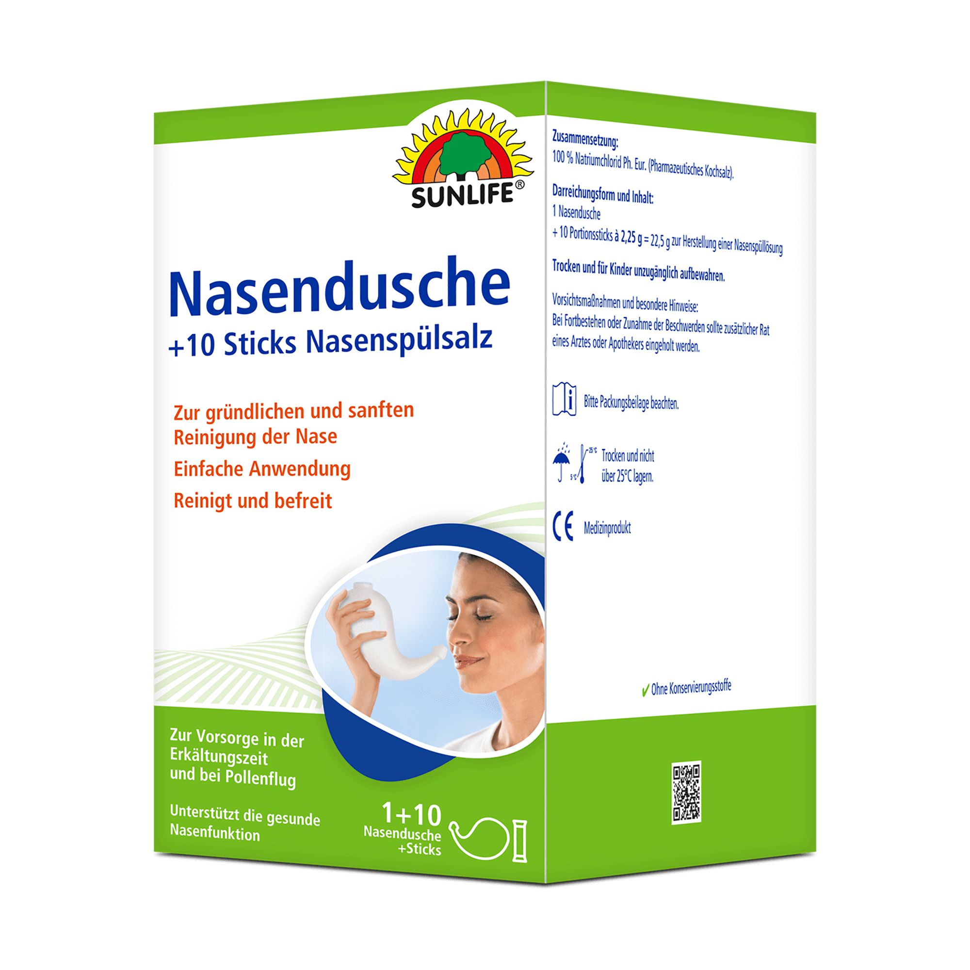 SUNLIFE® Nasendusche mit Nasenspülsalz