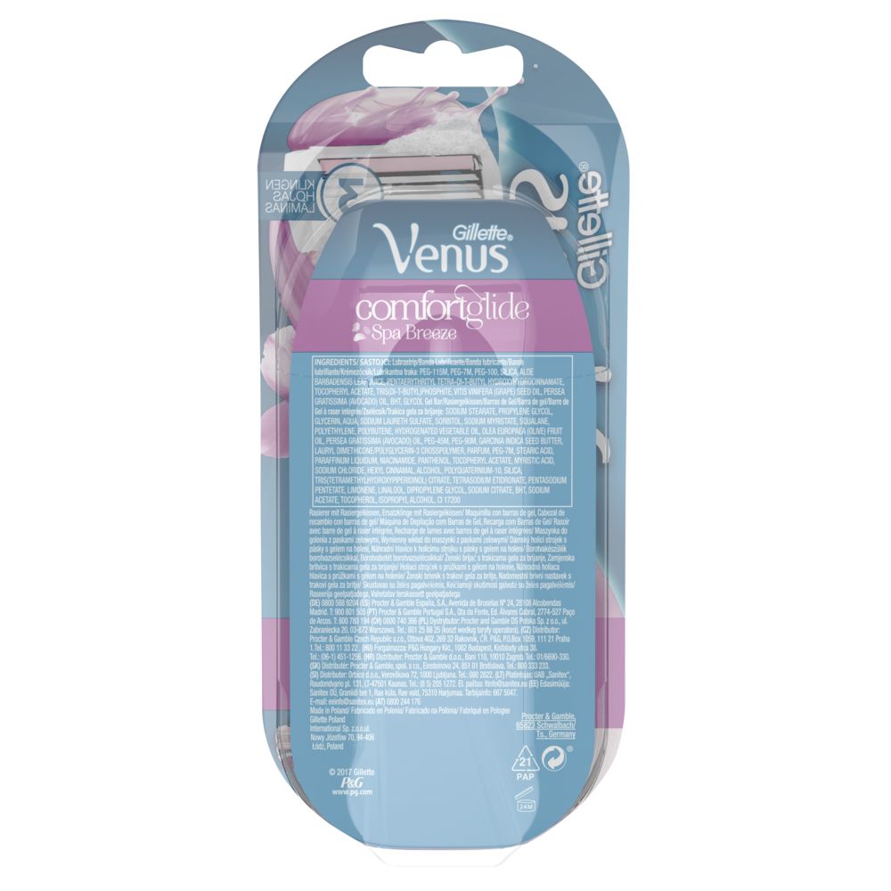 Gillette Venus - Nassrasierer für Frauen "Comfortglide Spa Breeze"