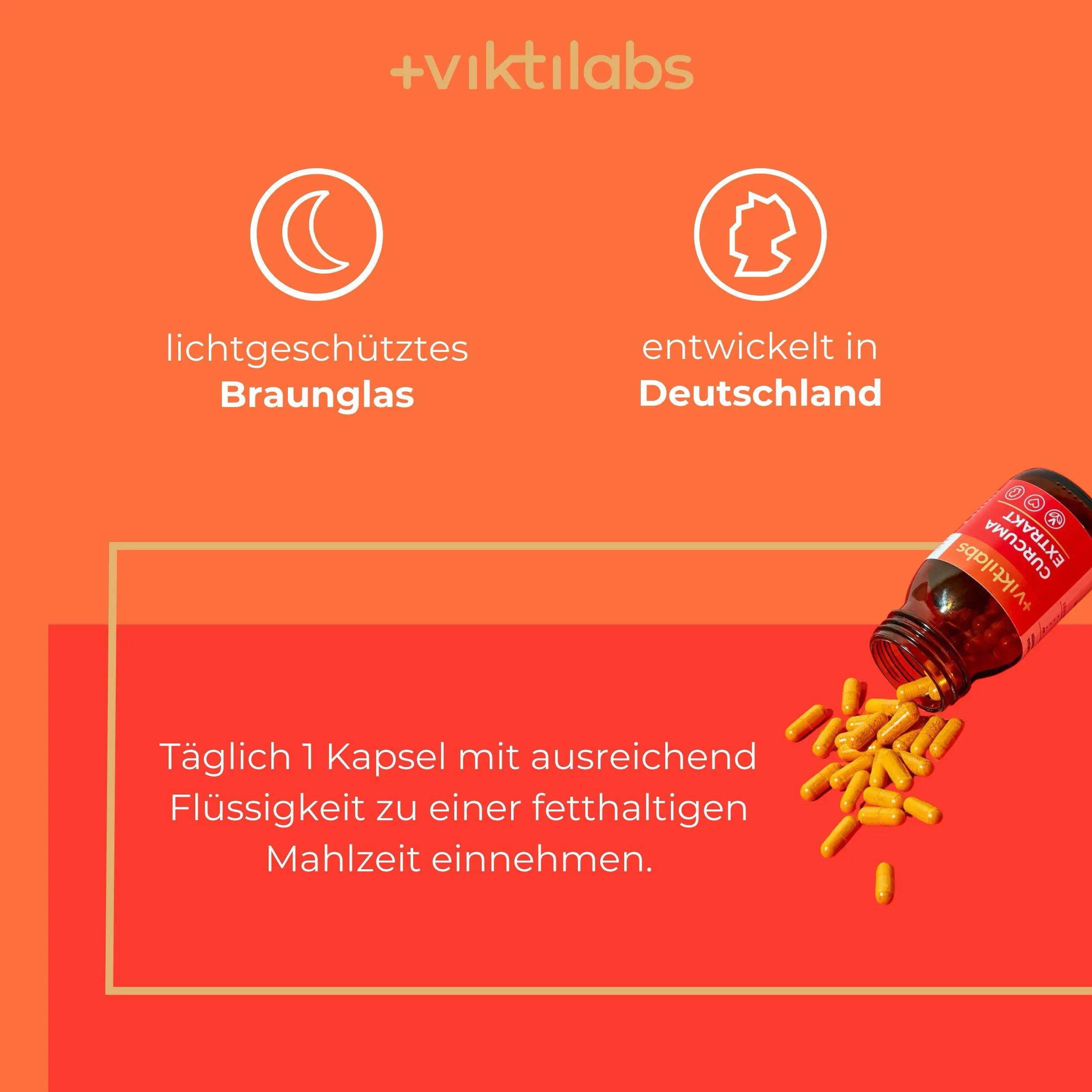 Viktilabs Kurkuma: Kombination aus Extrakt, Pulver und Piperin