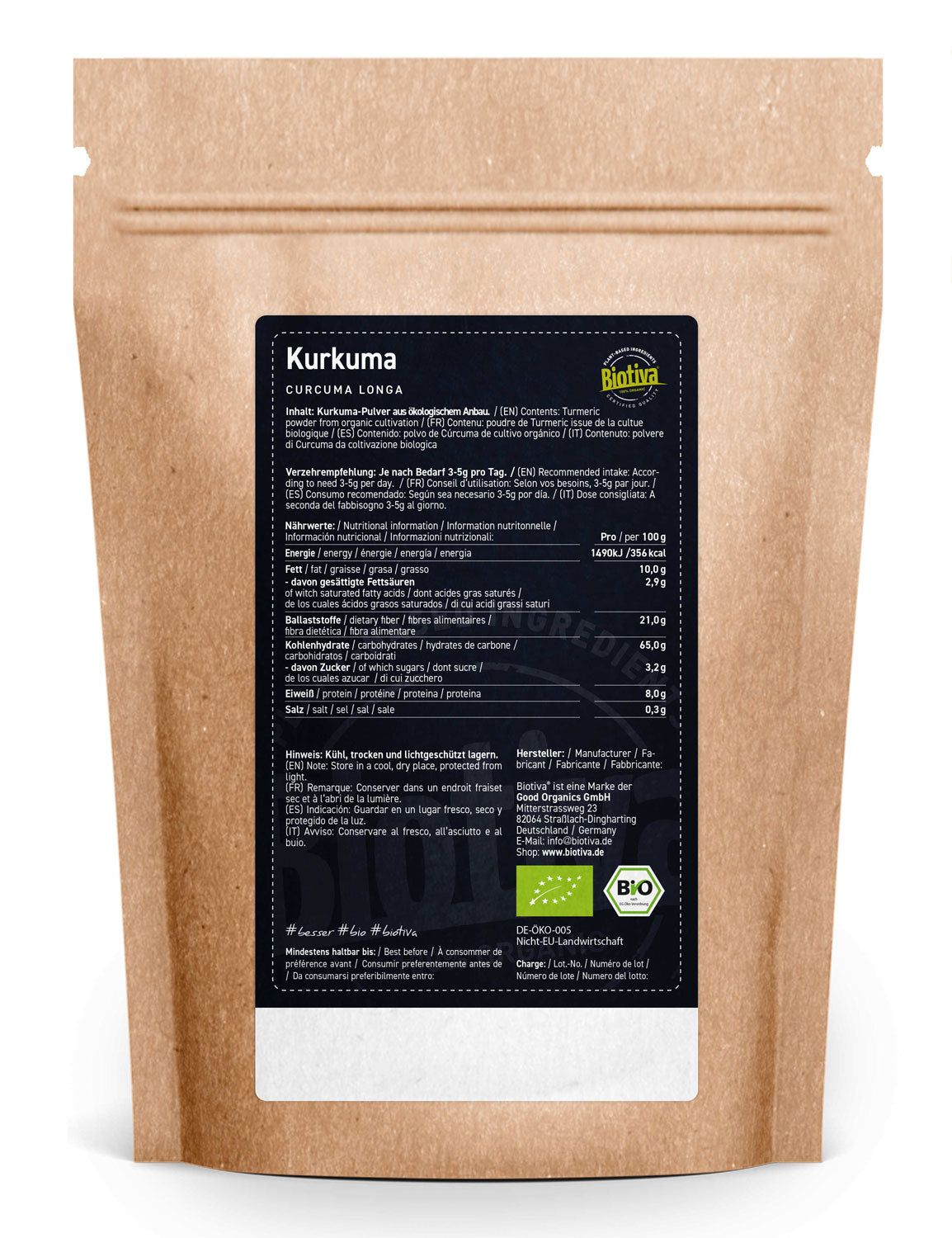 Kurkuma im Glasstreuer Bio