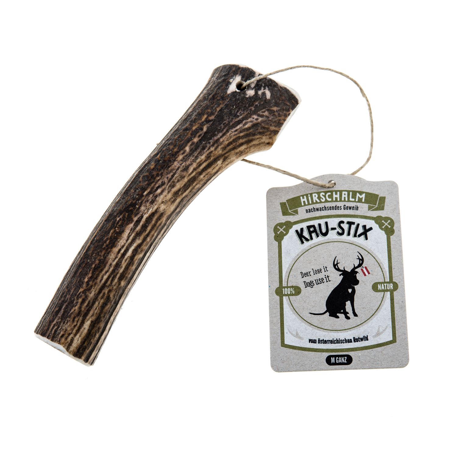 Hirschalm Kau-Stix Rothirsch Ganz M, Kauknochen für Hunde 1 St