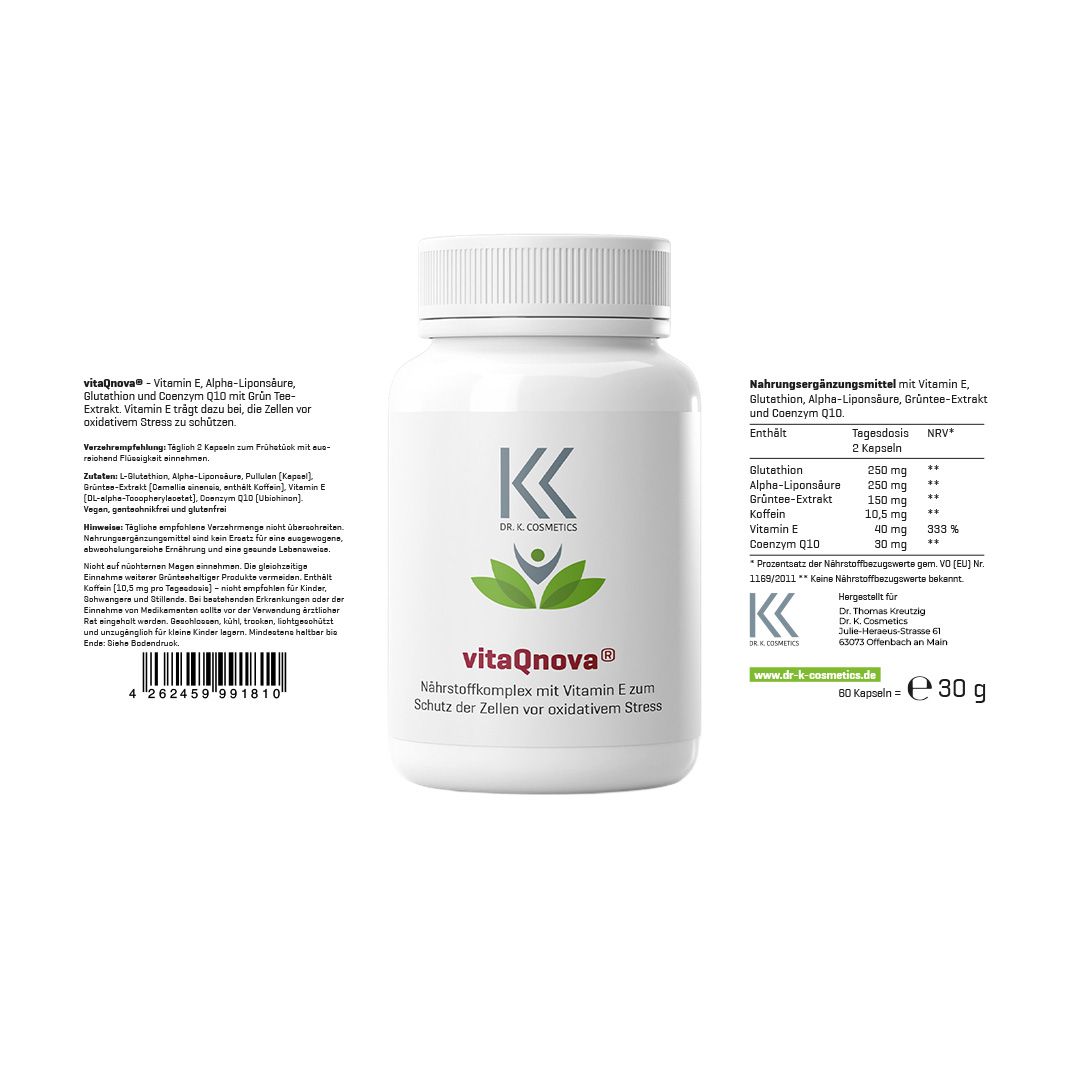Dr. K. Cosmetics vitaQnova® - 60 Kapseln Vitamin E + Coenzym Q10