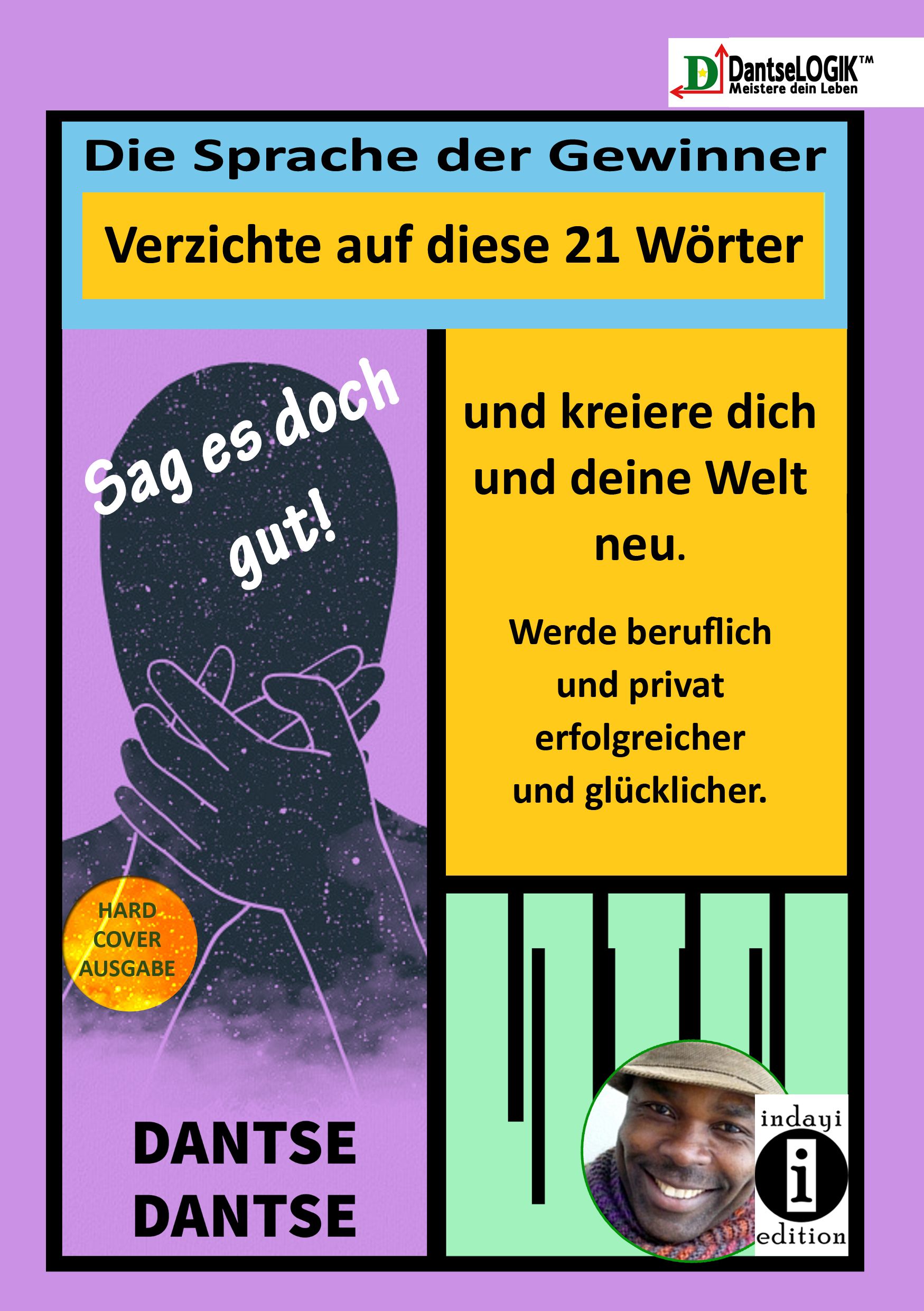 Buchcover mit Titel "Die Sprache der Gewinner". Illustration: Silhouette mit Händen, Text in Deutsch. Hardcover-Ausgabe.