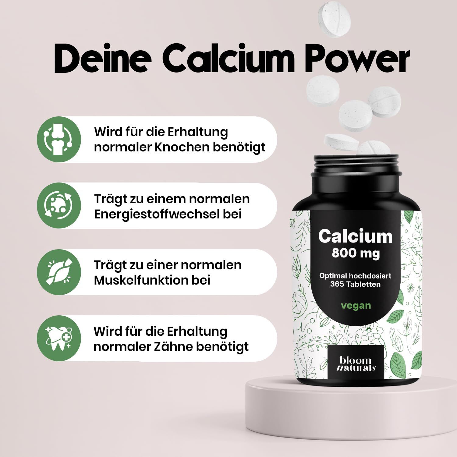Bloom Naturals Calcium Tabletten