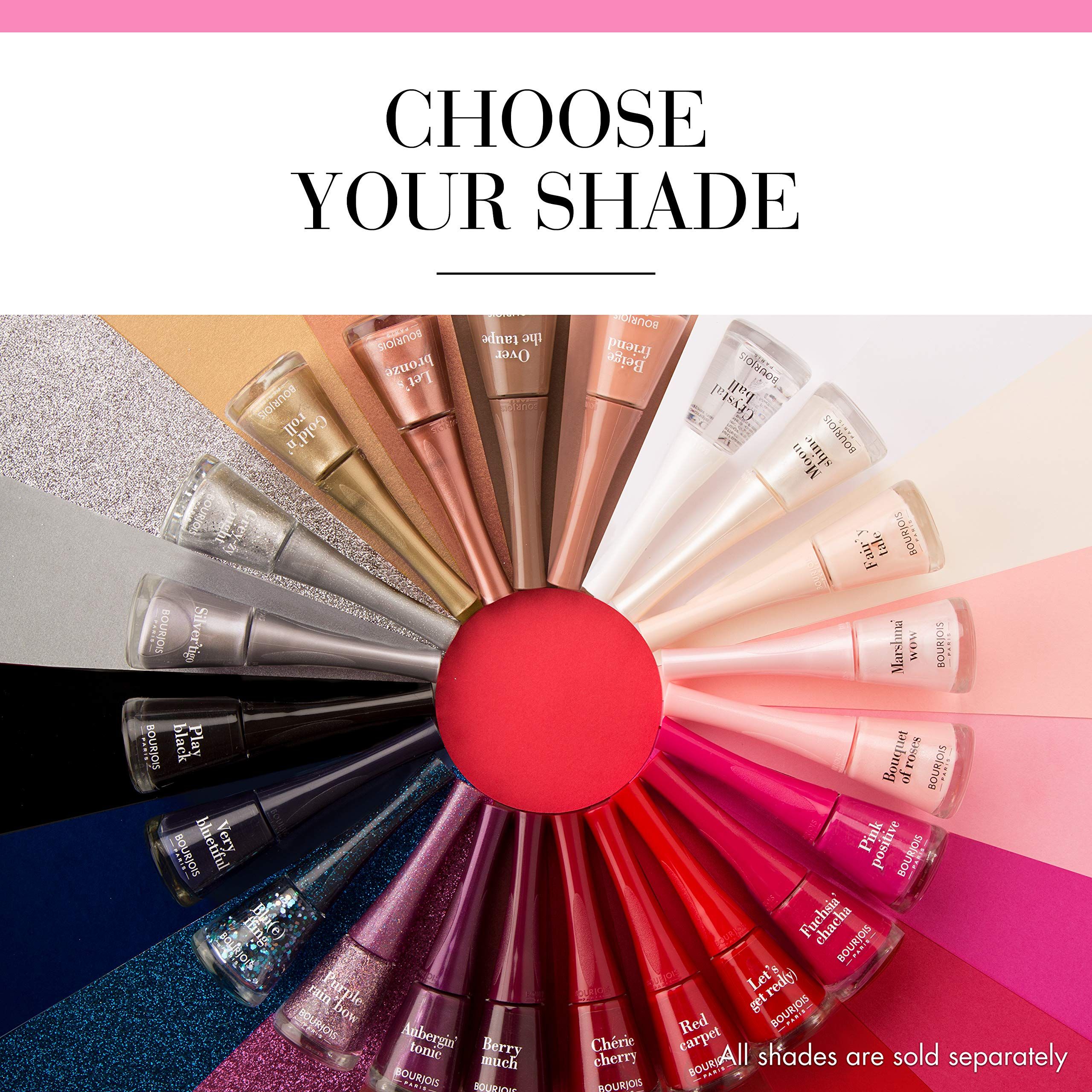 Verschiedene Nagellackfarben. Text: Choose your shade. Alle Farbtöne separat erhältlich.