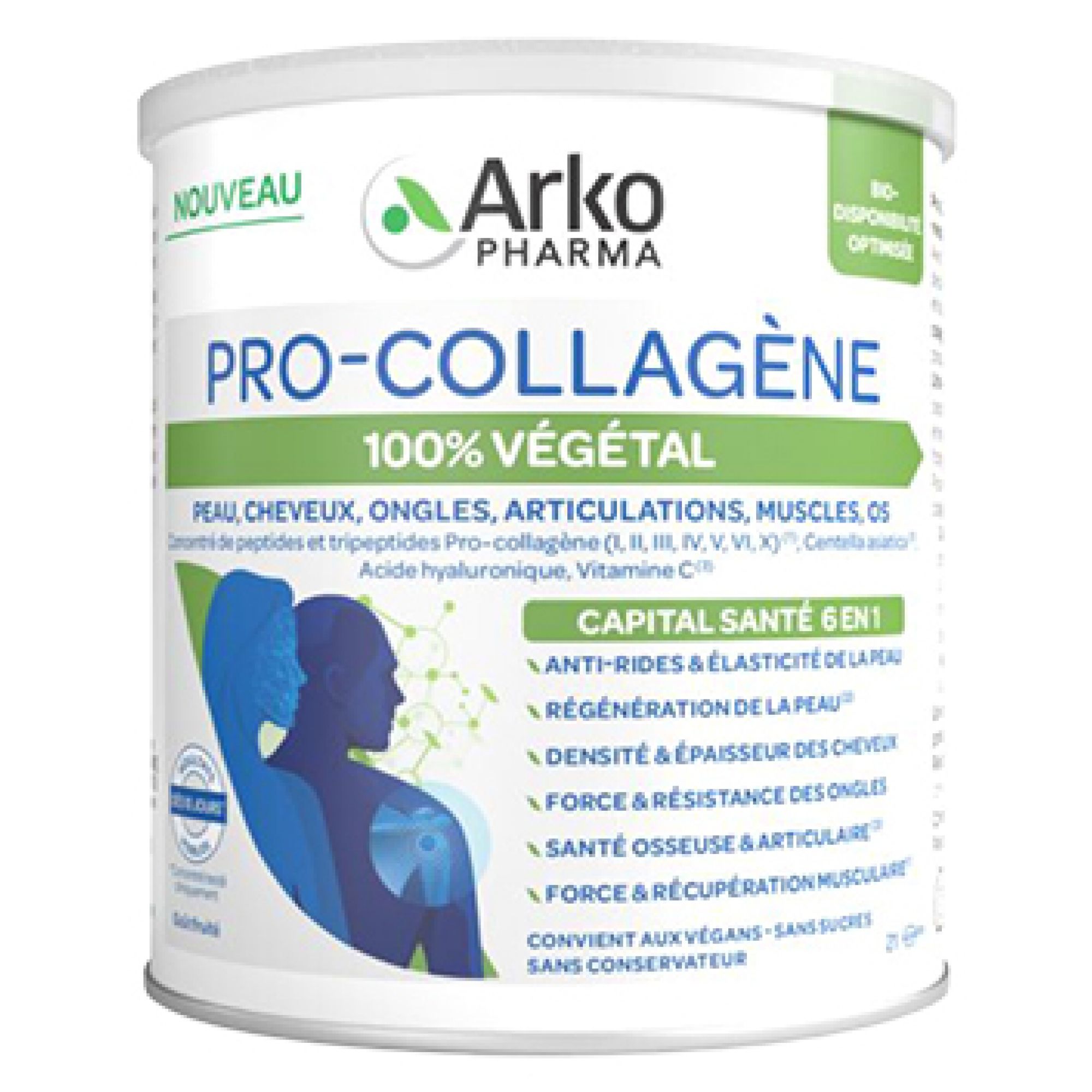 Arkopharma Pro-Collagène 100% Végétal Capital Santé 6en1 231 g 10,3x10,5x10,5 cm