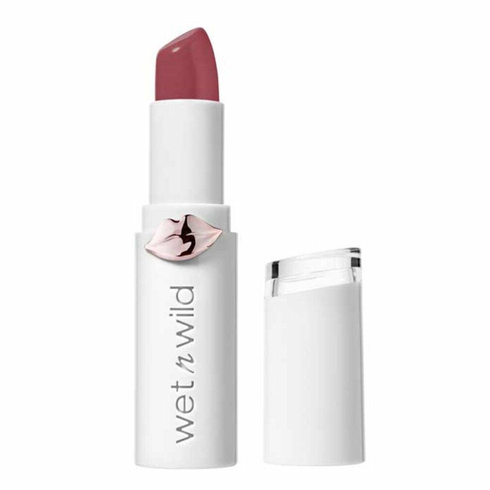 Lippenstift, weißer Stift mit rosa Lippen-Design. Rosa Lippenstiftspitze. Marke: Wet n Wild.