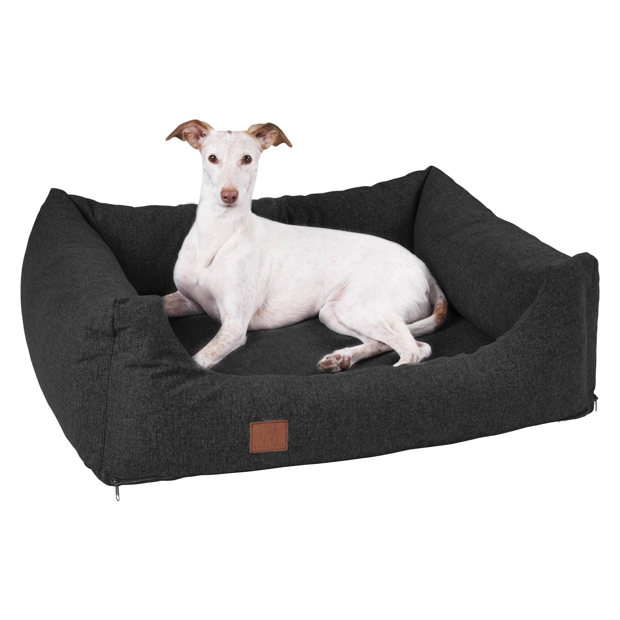 orthopädisches Hundebett "Tessa", Easy Clean-Webstoff, Farbe Dunkelgrau 120 x 90