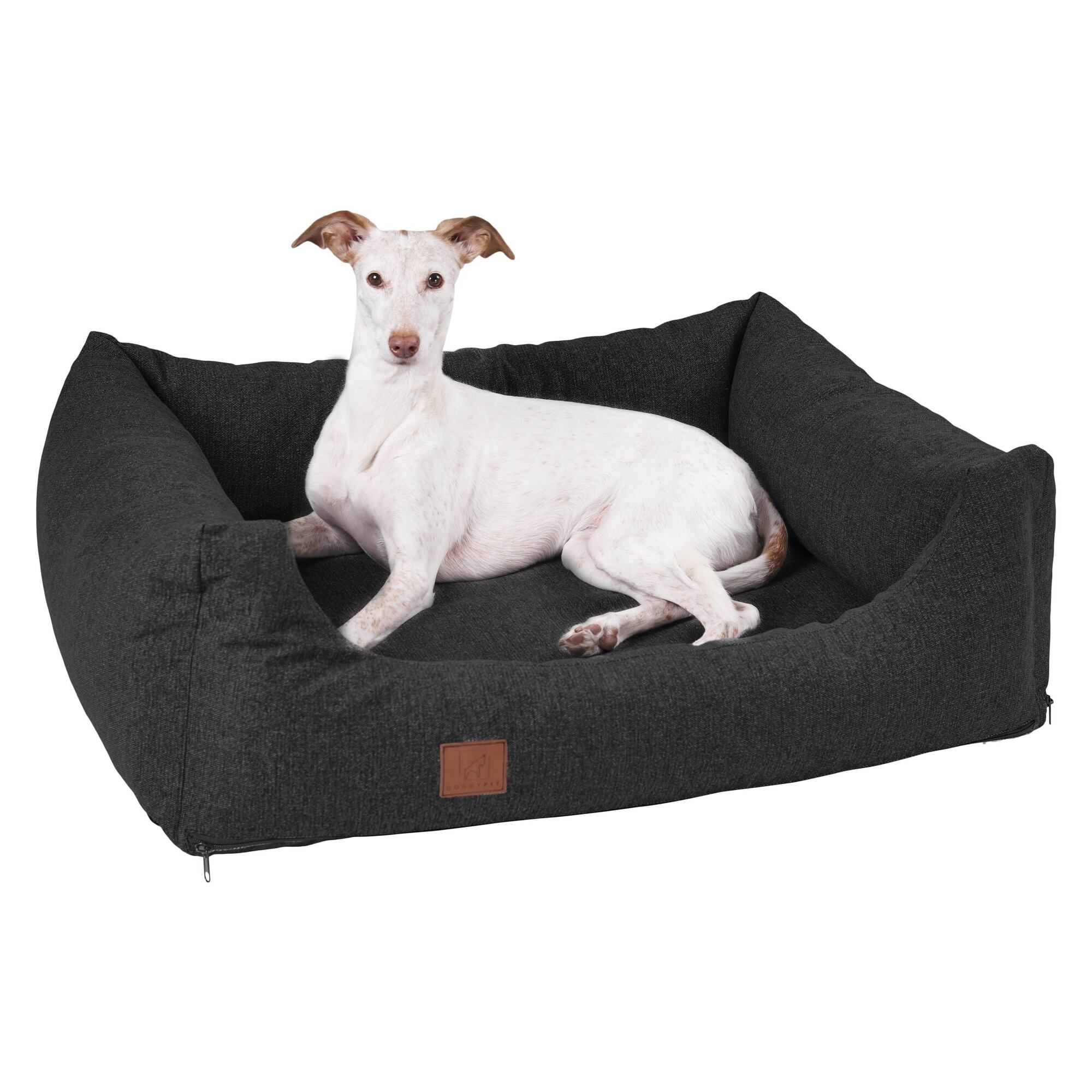 orthopädisches Hundebett "Tessa", Easy Clean-Webstoff, Farbe Dunkelgrau 140 x 100