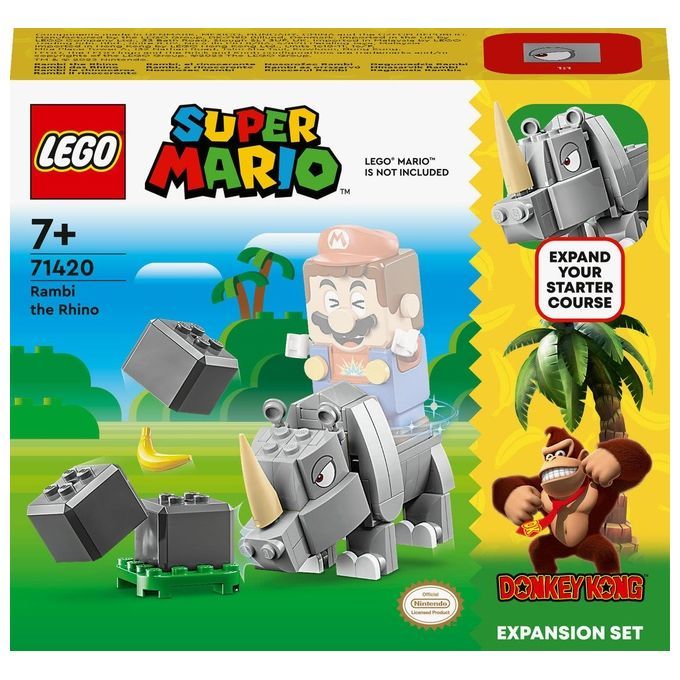 LEGO Super Mario 71420 Pack di Espansione Rambi il Rinoceronte, Figura Animale Giocattolo da Abbina
