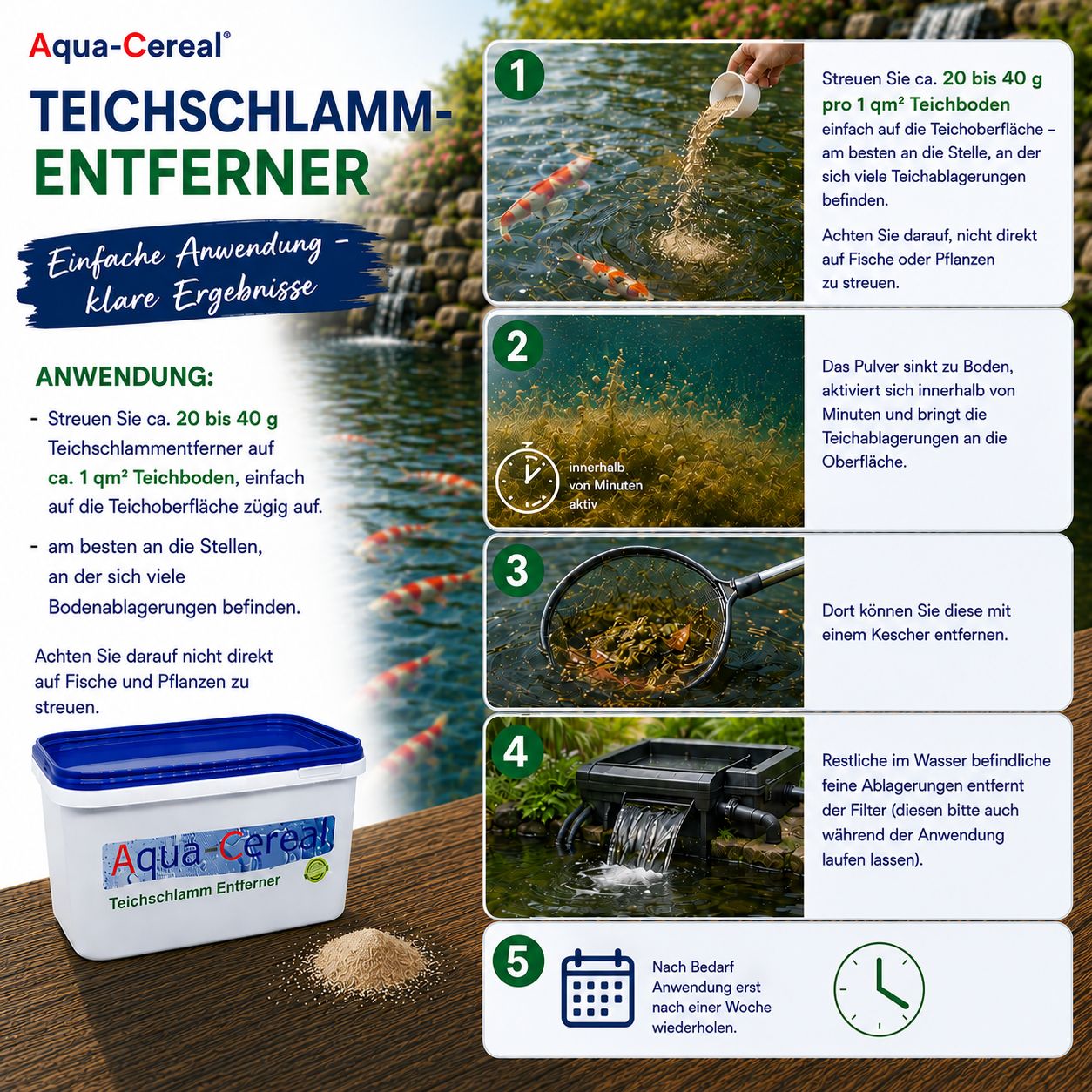 Aqua-Cereal Teichschlamm Entferner