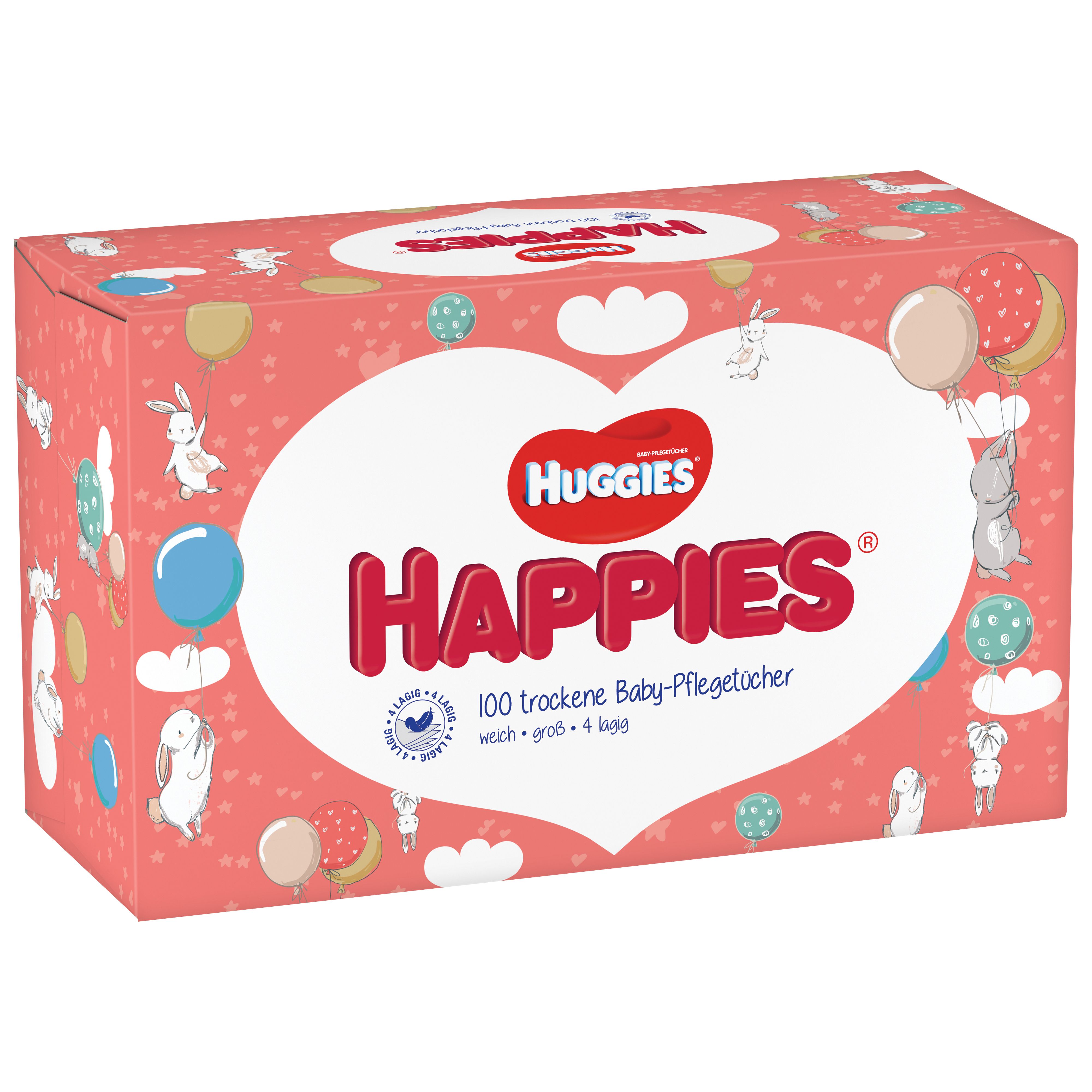 Huggies Happies Reinigungstücher trockene Baby-Pflegetücher