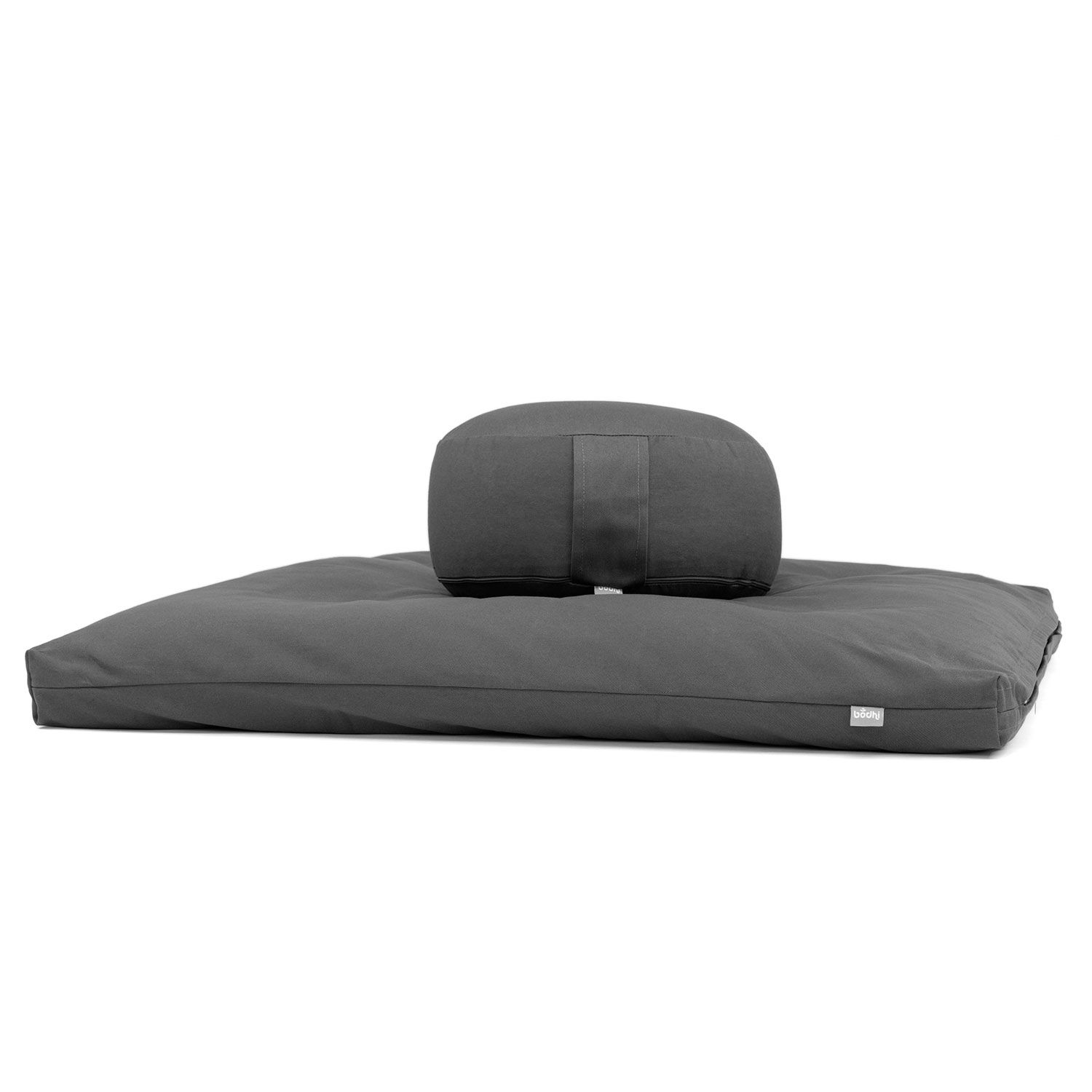 Medi-Set ECO: Meditationskissen RONDO ECO Dinkel & Meditationsmatte ZABUTON ECO  Anthrazit