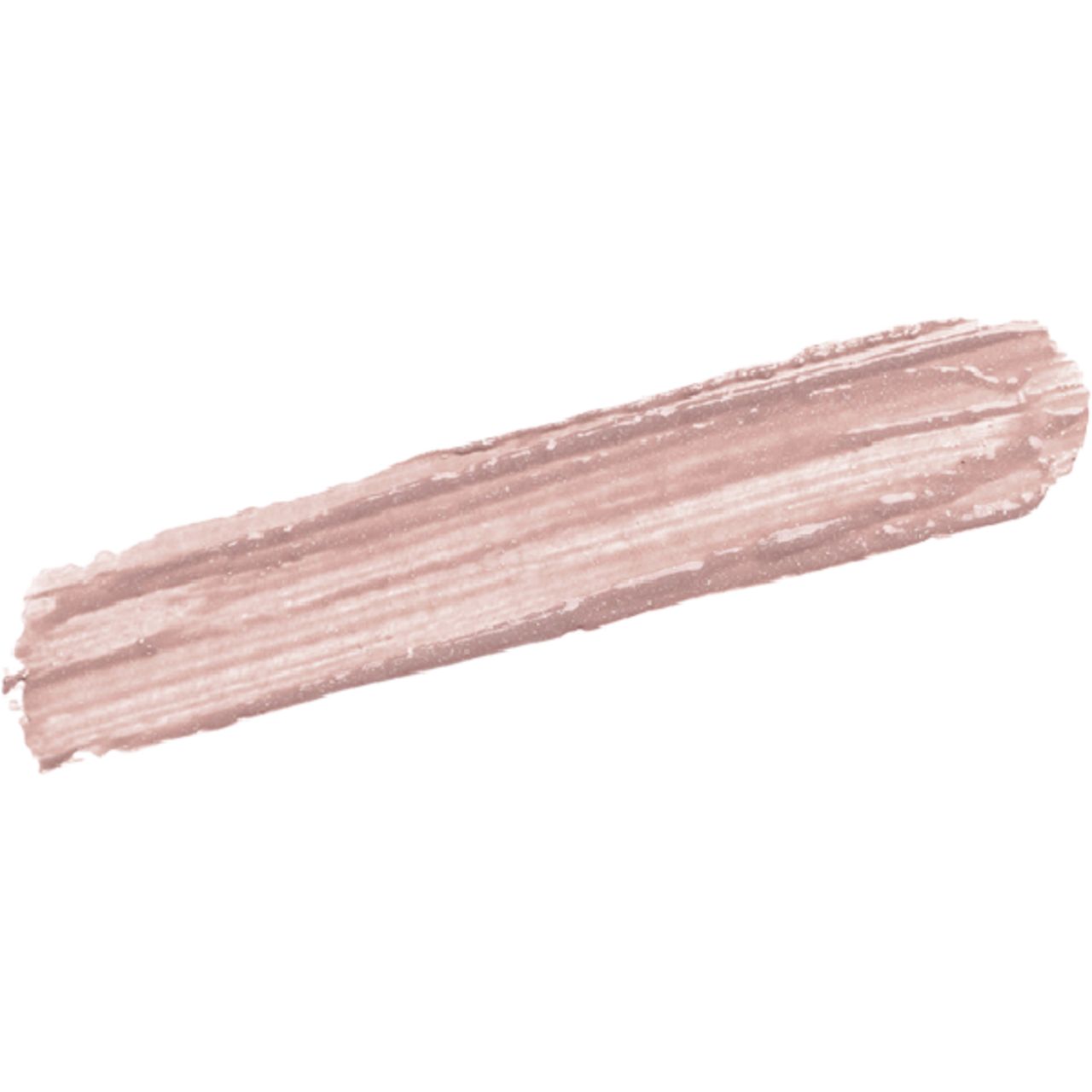 Ein rosafarbener Lippenstiftstrich auf weißem Hintergrund.