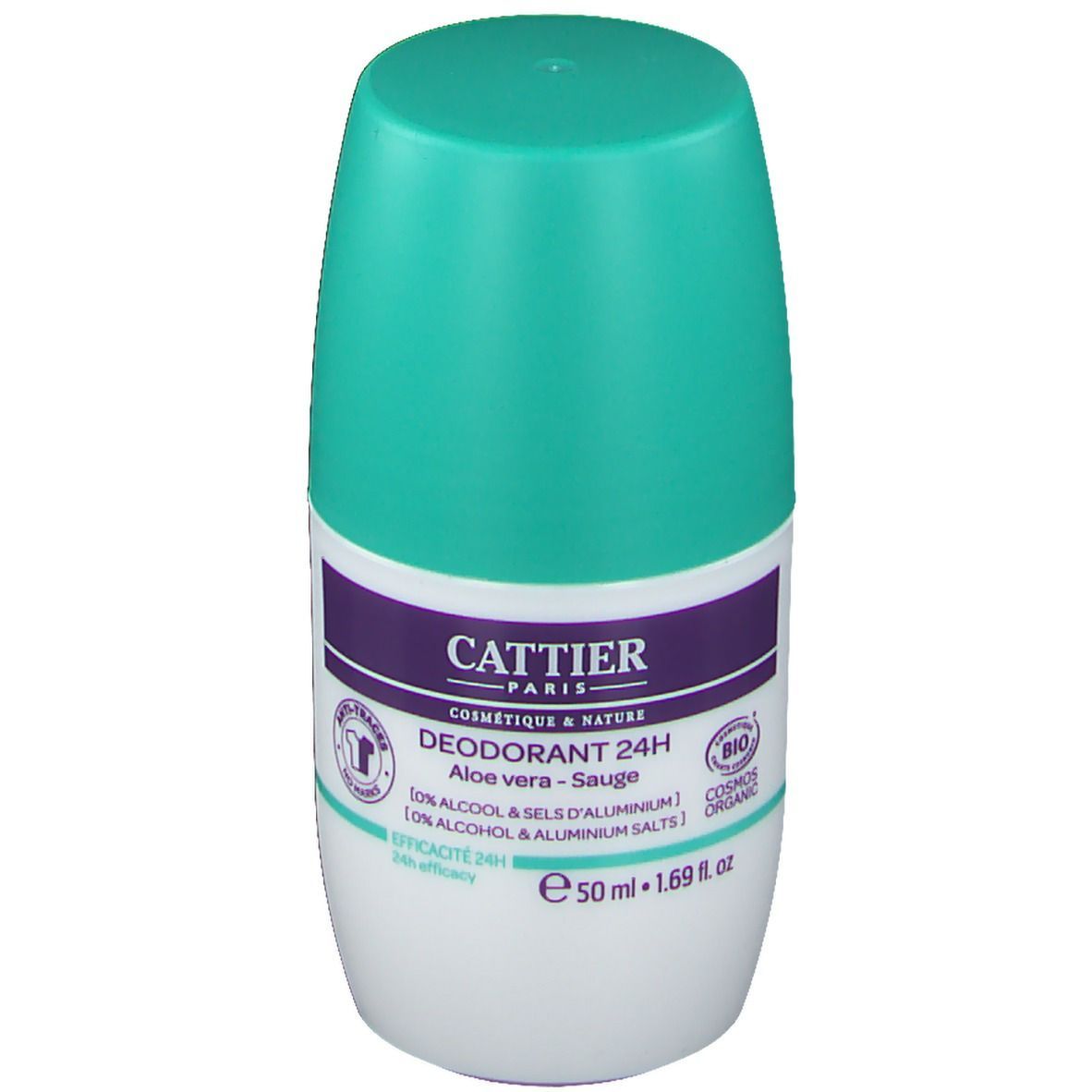 Cattier Deodorant 24 h Roll-on 50 ml Roller