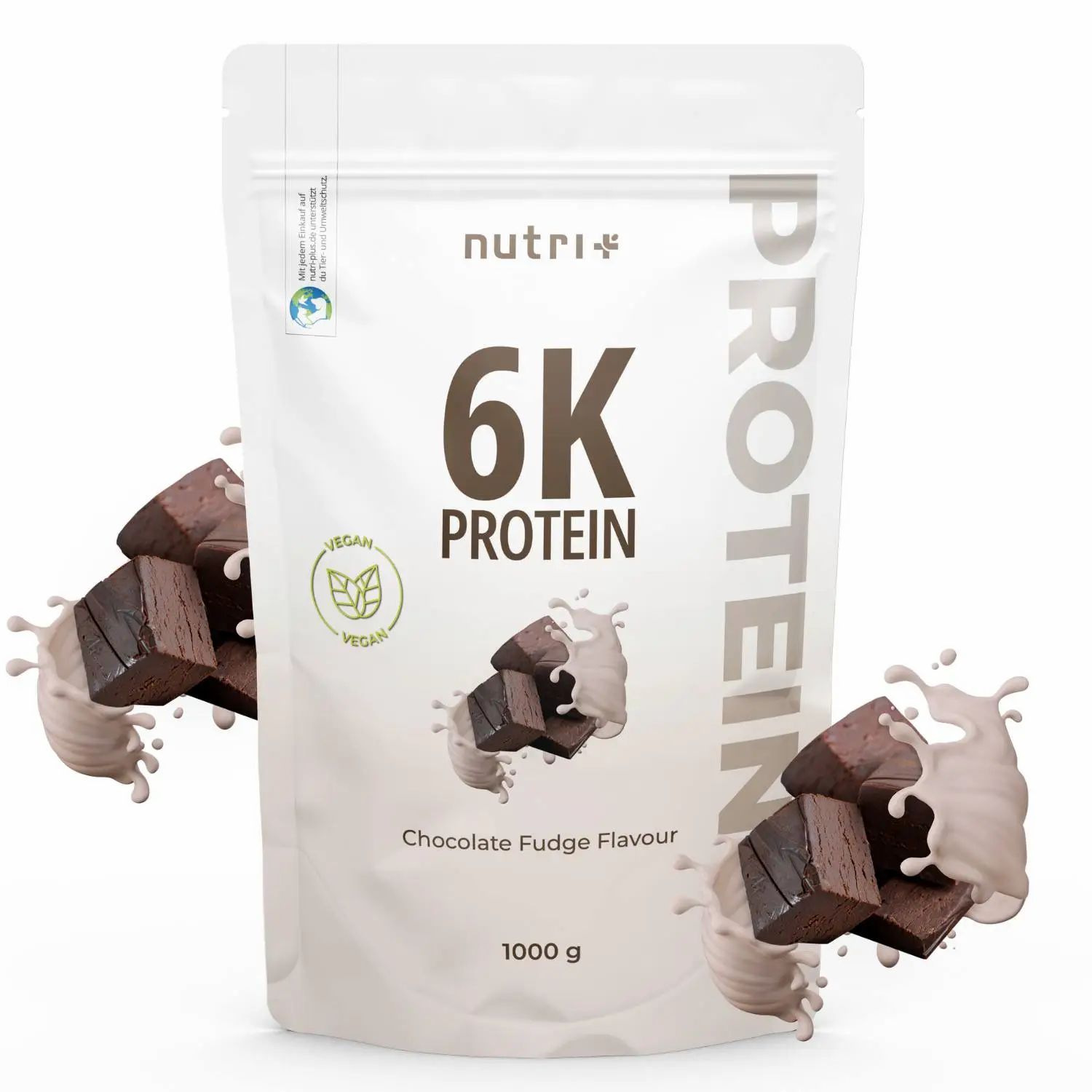 nutri+ 6K Eiweißpulver 1kg - Protein Shake ohne Whey