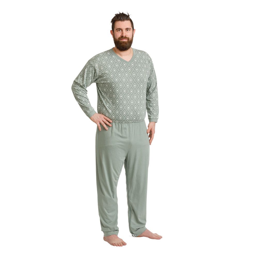Suprima Pflege-Schlafanzug olive, large