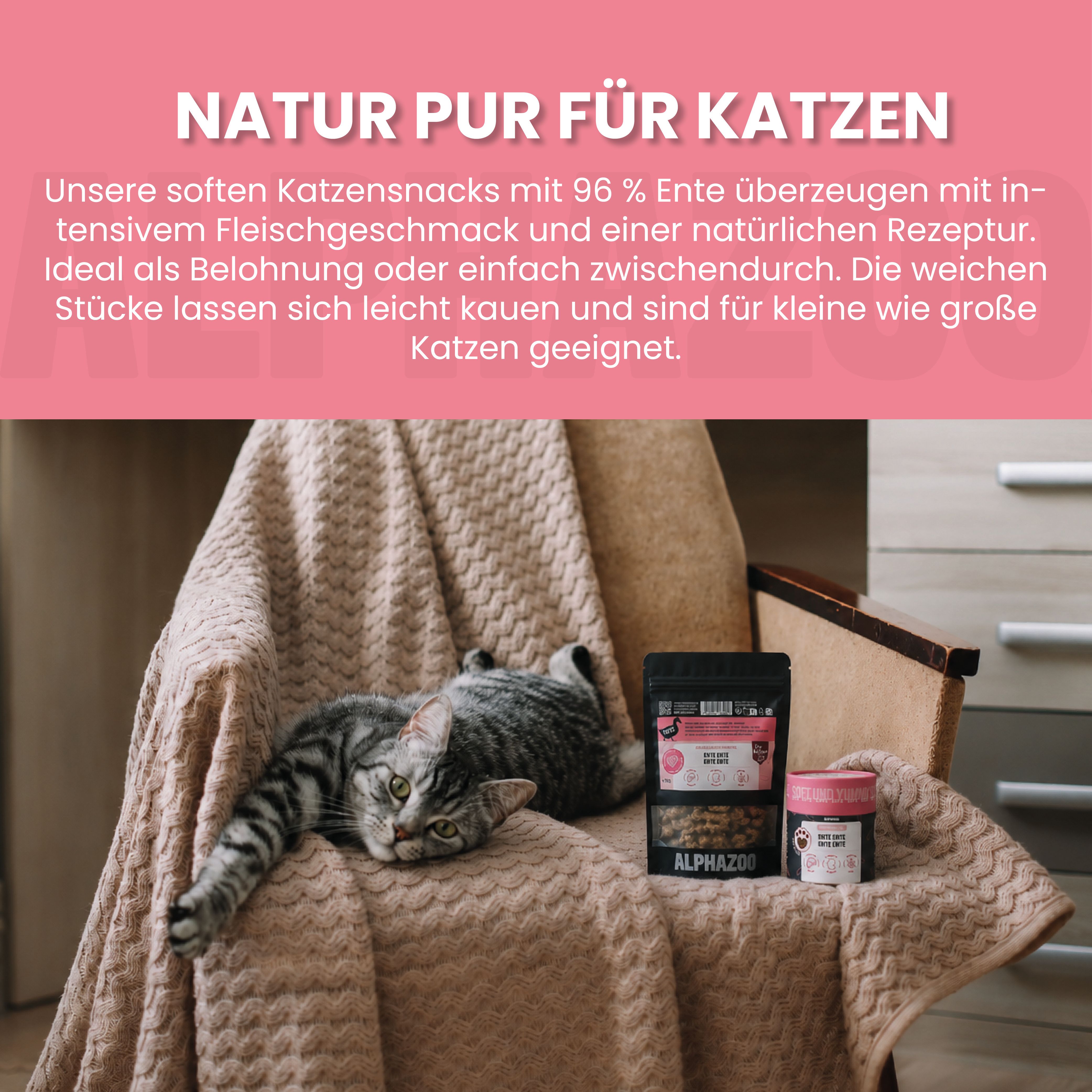 alphazoo Ente Ente Ente Ente – Katzensnack mit Ente