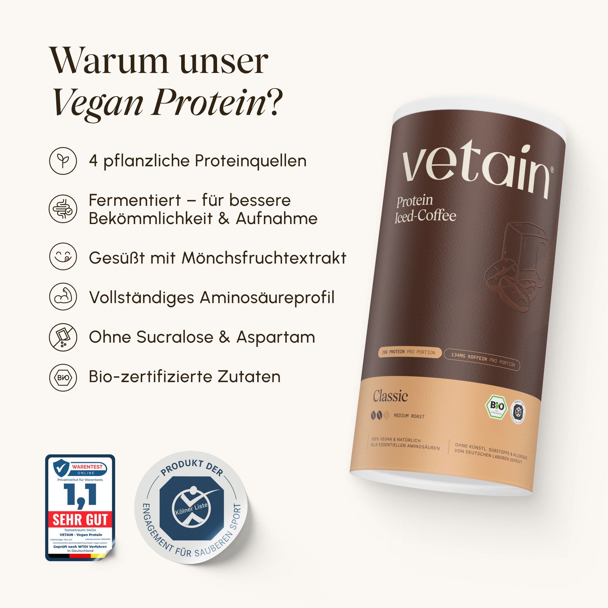 Vorteile von Vetain Vegan Protein, Vergleich mit anderen Marken.
