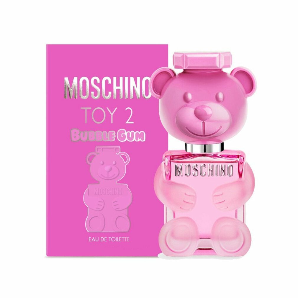 Moschino Toy 2 Bubble Gum Eau de Toilette Flakon und Verpackung, rosa.