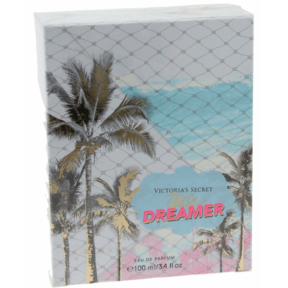 Verpackung des Parfüms. Rechteckige Schachtel mit Aufdruck. Aufschrift: Dreamer, Victoria's Secret. Inhalt: Eau de Parfum.