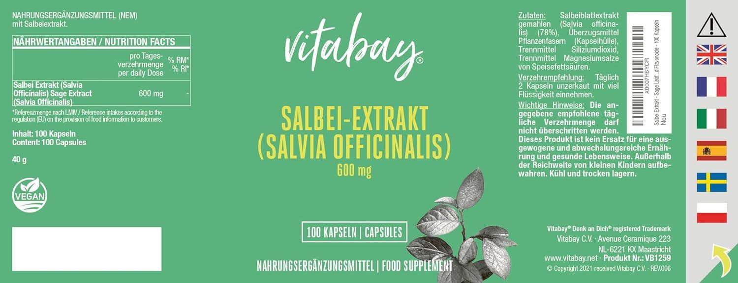 Vitabay Salbei Extrakt 600 mg