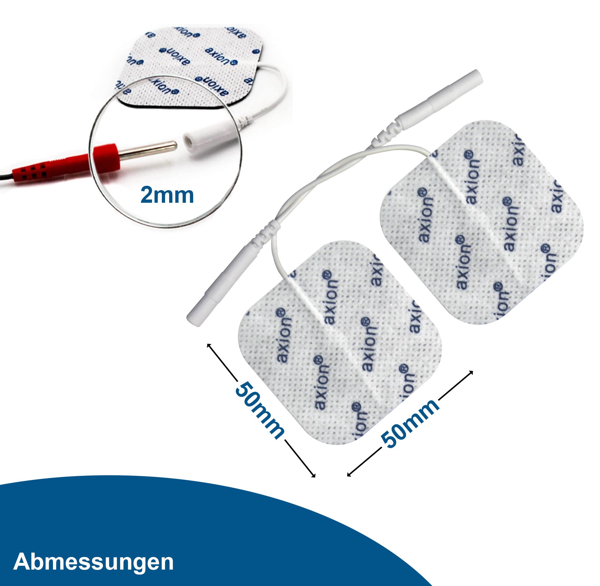 axion selbstklebende Elektrodenpads 5x5 und 10x5 cm – passend zu axion, Prorelax, Promed, etc.