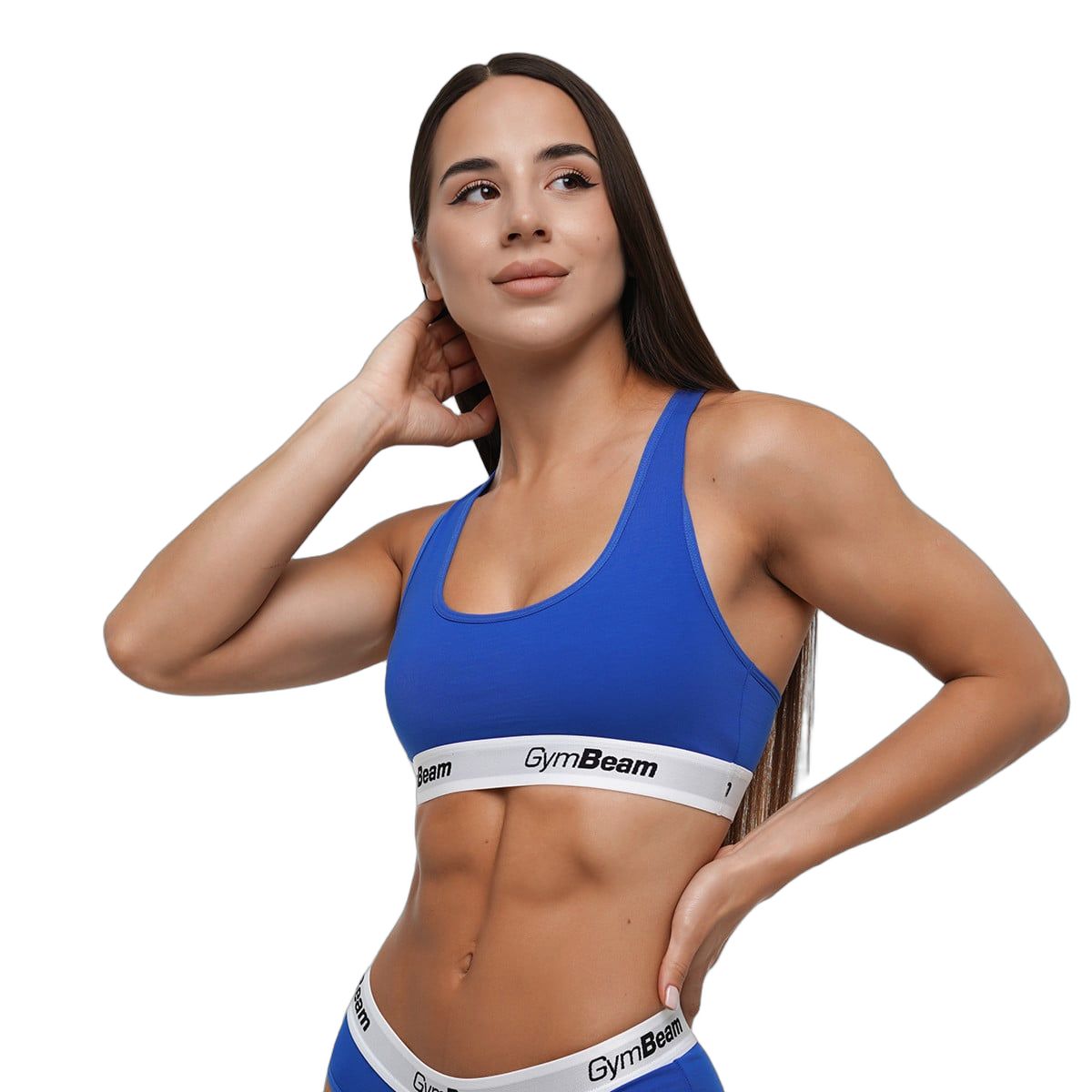 GymBeam Sport-BH Damen ohne Reißverschluss mit breiten Trägern, Royal Blue 1 St