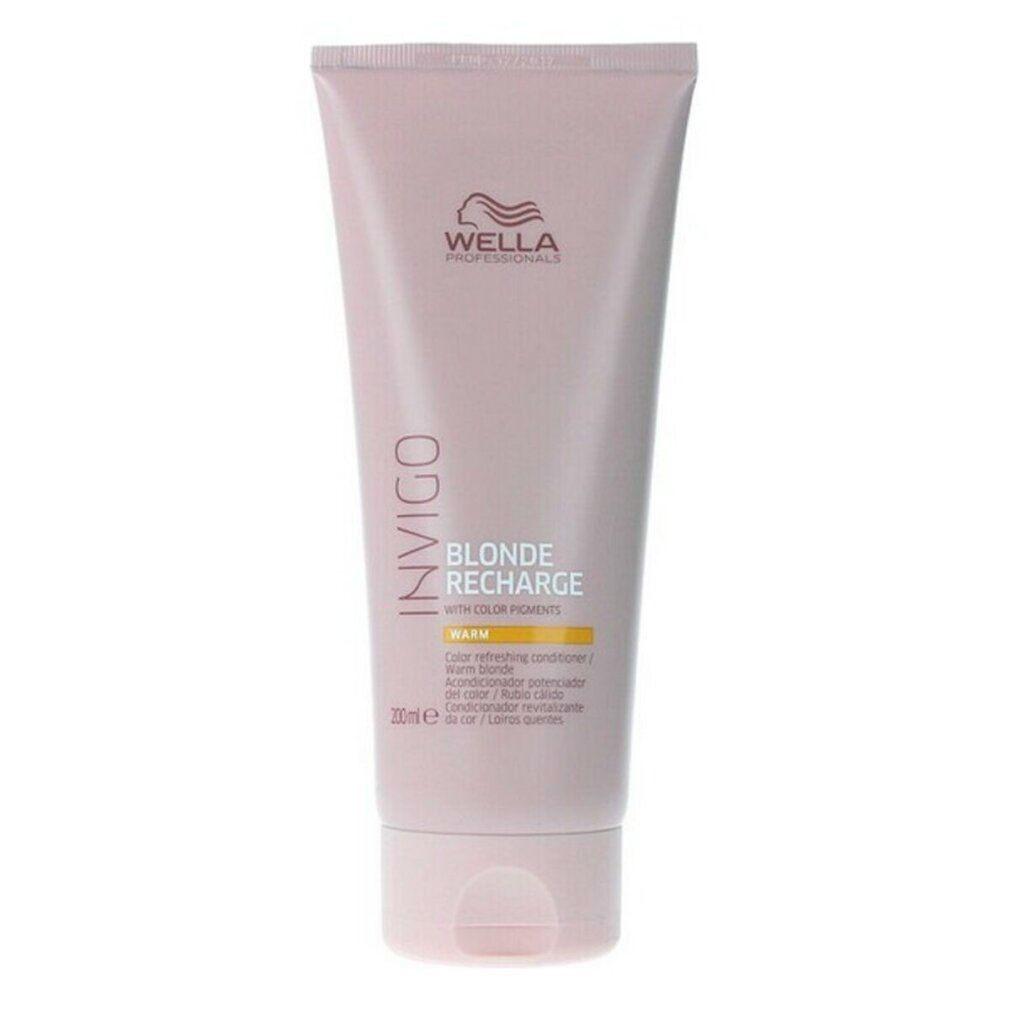 Rosa Tube Wella Invigo Blonde Recharge Conditioner. Text: Warm, 200ml.