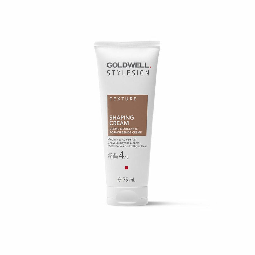 Goldwell StyleSign Shaping Cream Tube. Text: Texture, Shaping Cream, Hold 4/5, 75 ml.