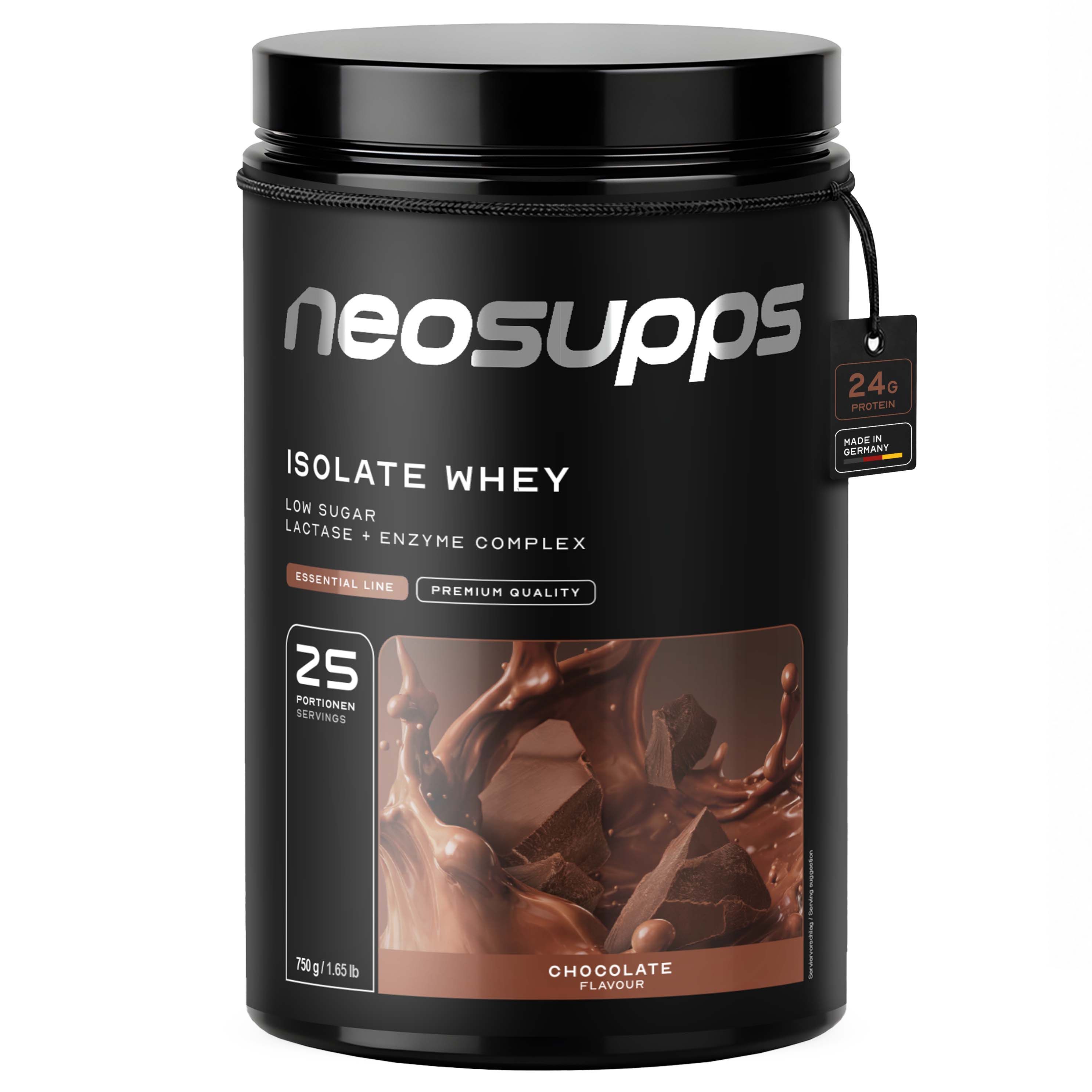 Neosupps Isolate Whey Protein Pulver Chocolate, 750g, pro Portion 750 g