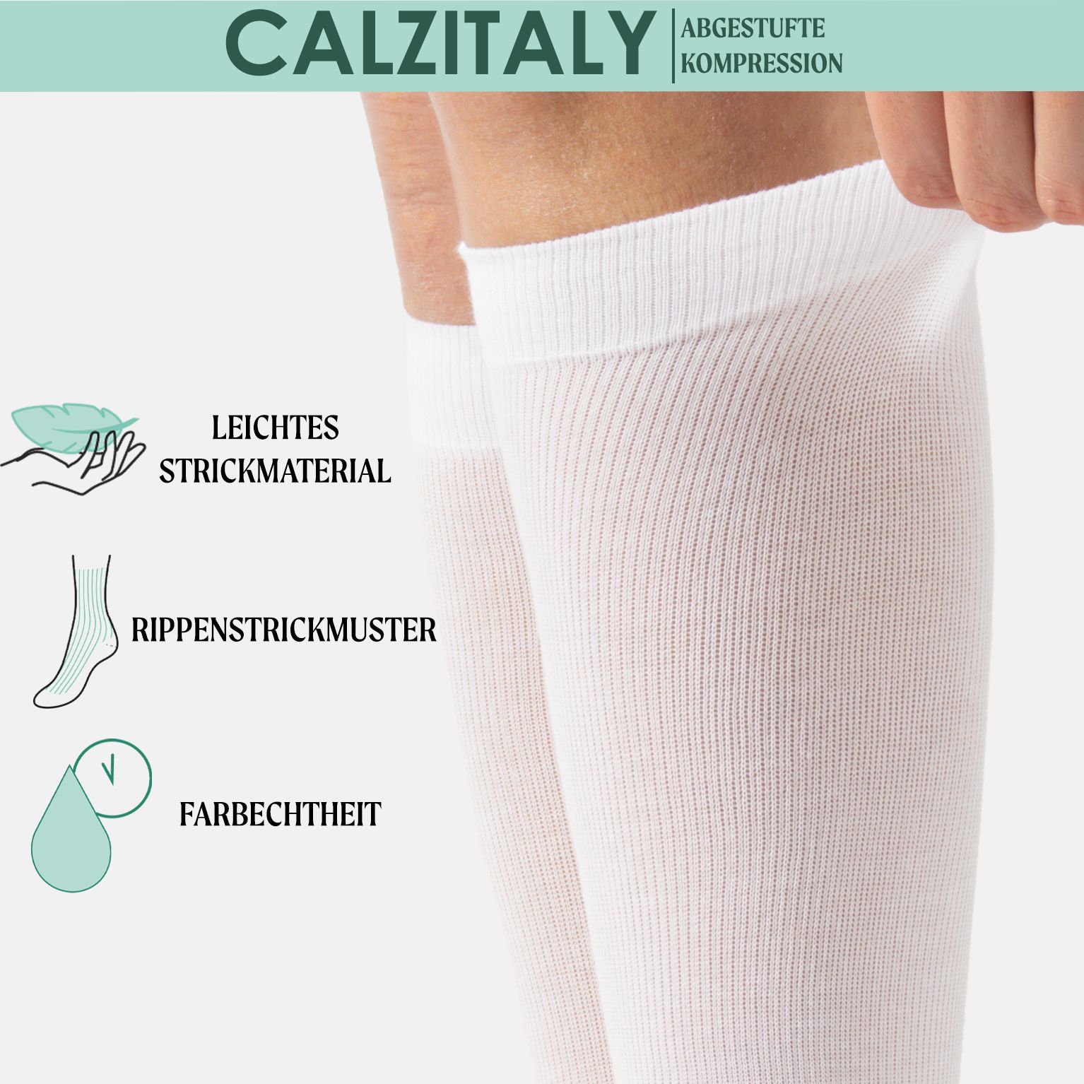 CALZITALY Kniestrumpfe aus Fil d’Écosse mit Abgestufter Kompression 14-16 mm/Hg
