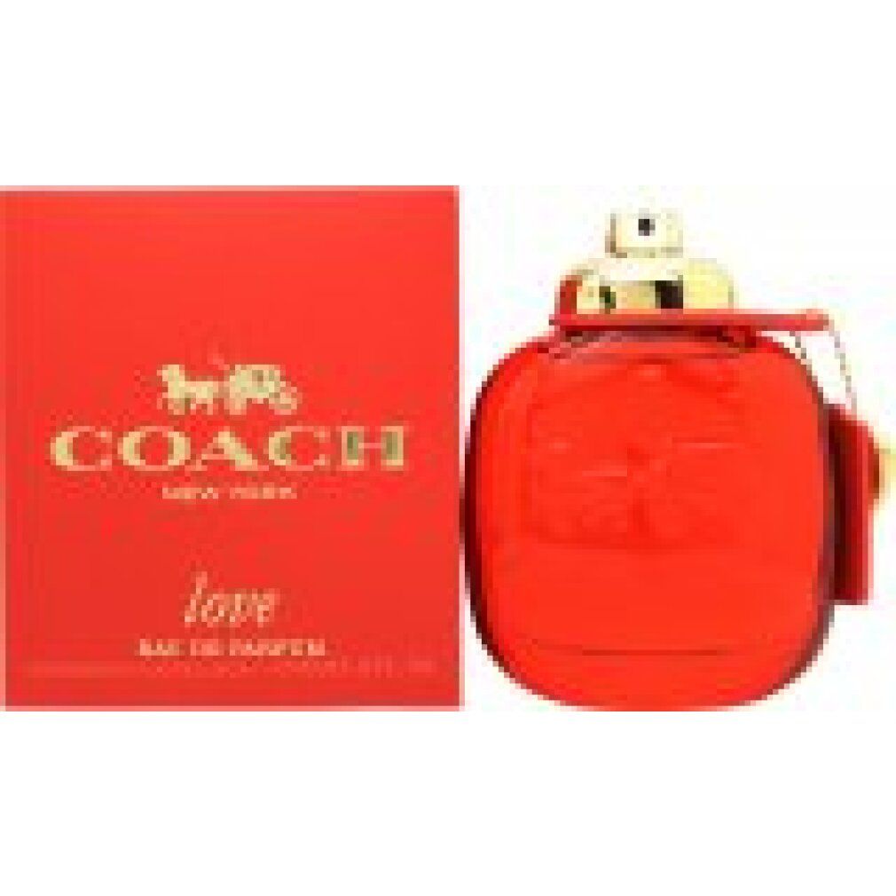 Rote Coach Love Eau de Parfum Flasche und Verpackung.