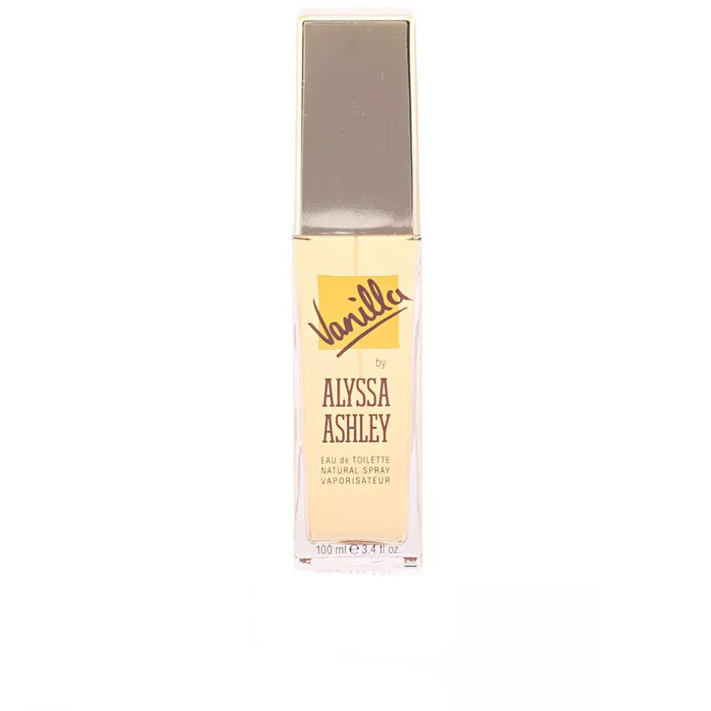 Flakon. Aufschrift: Vanilla by Alyssa Ashley. Eau de Toilette Natural Spray Vaporisateur.
