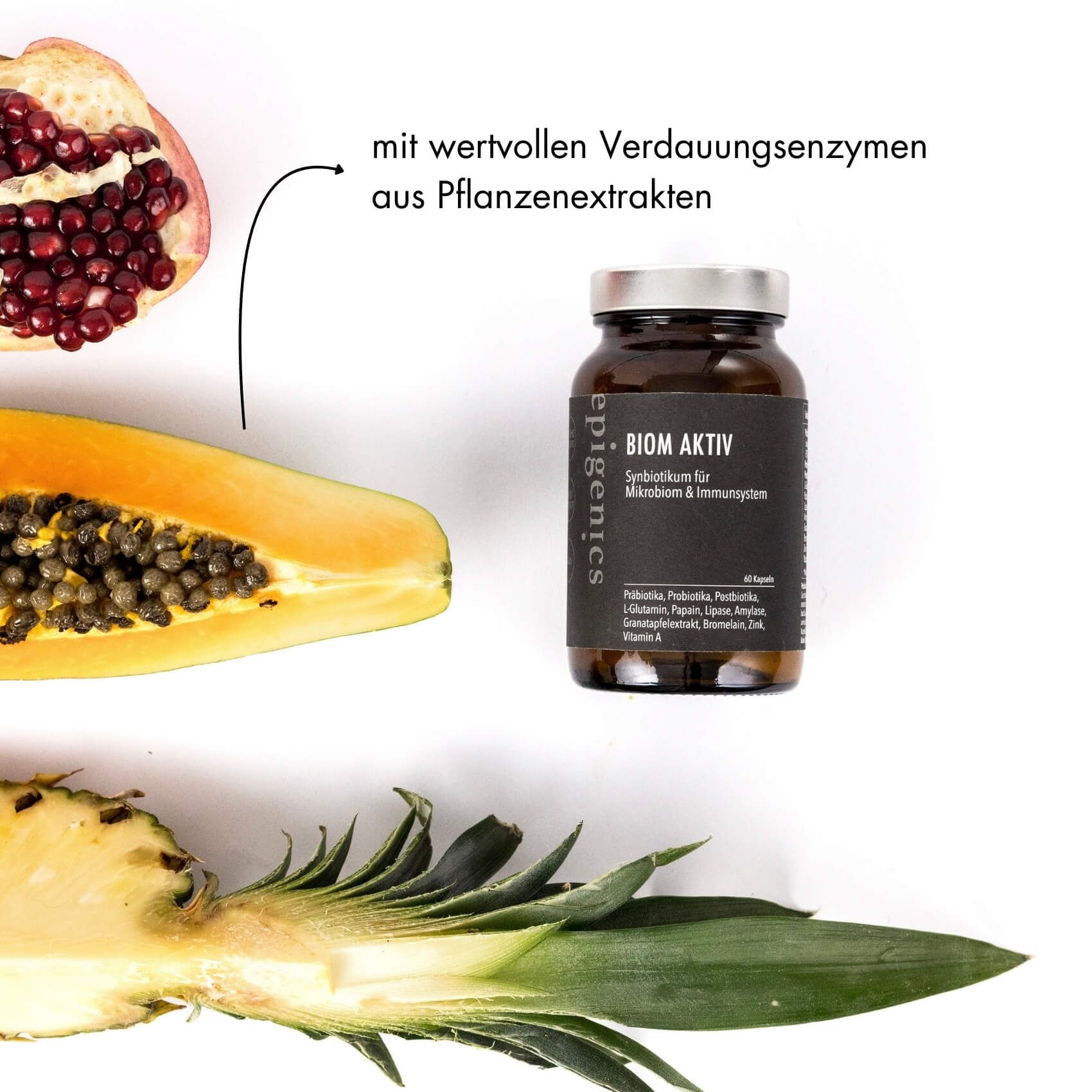 epigenics® Biom Aktiv - Nährstoffkomplex mit Pro-, Prä- und Postbiotika und Verdauungsenzymen