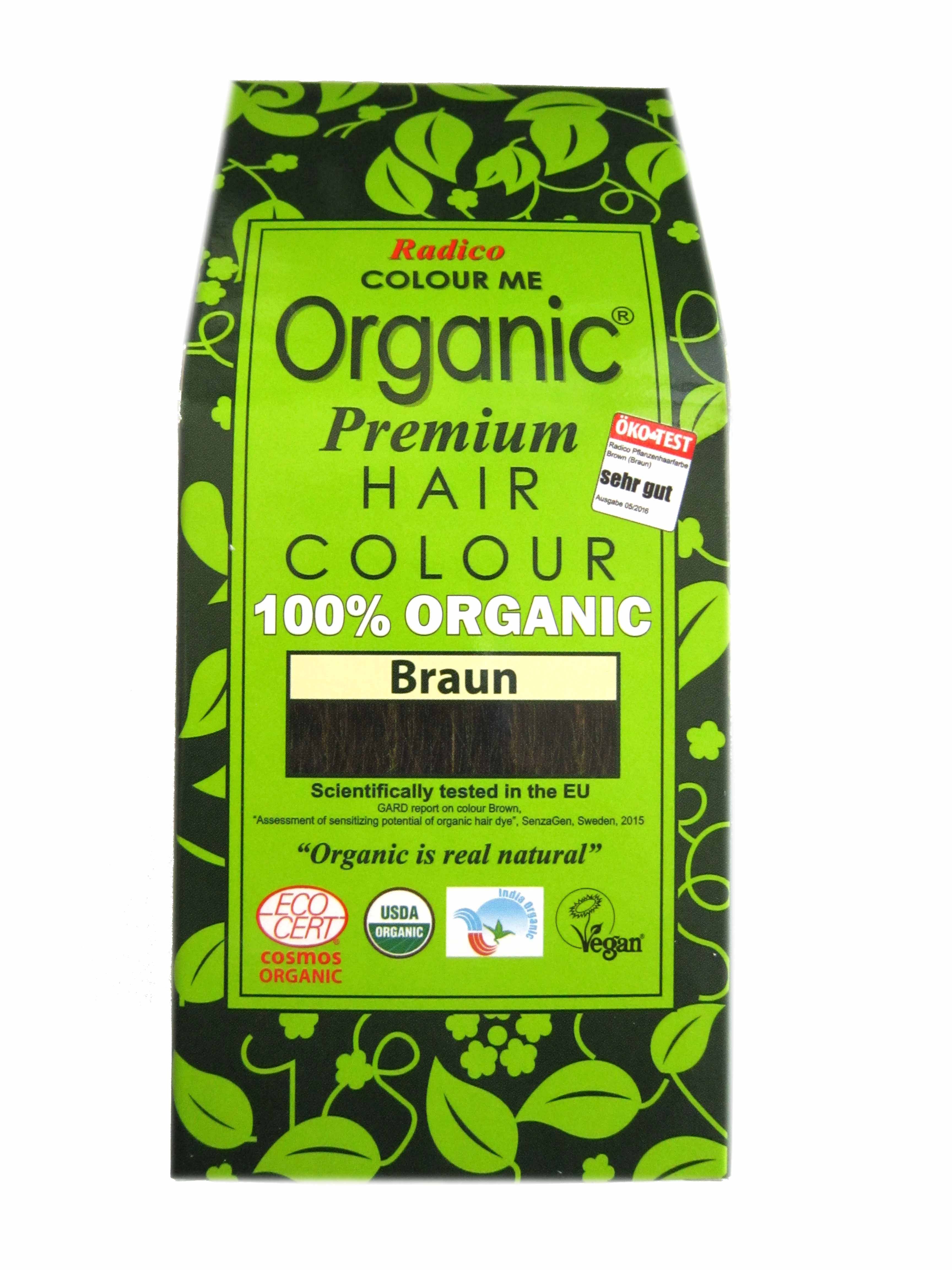Radico Colour Me Organic Pflanzenhaarfarbe Braun 100 g