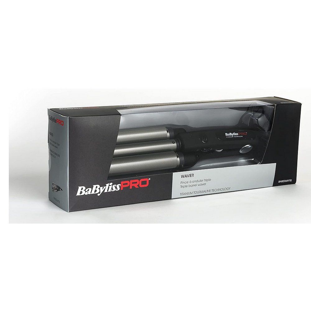 Babyliss Lockenstab in seiner Verpackung, Marke BabylissPRO sichtbar.