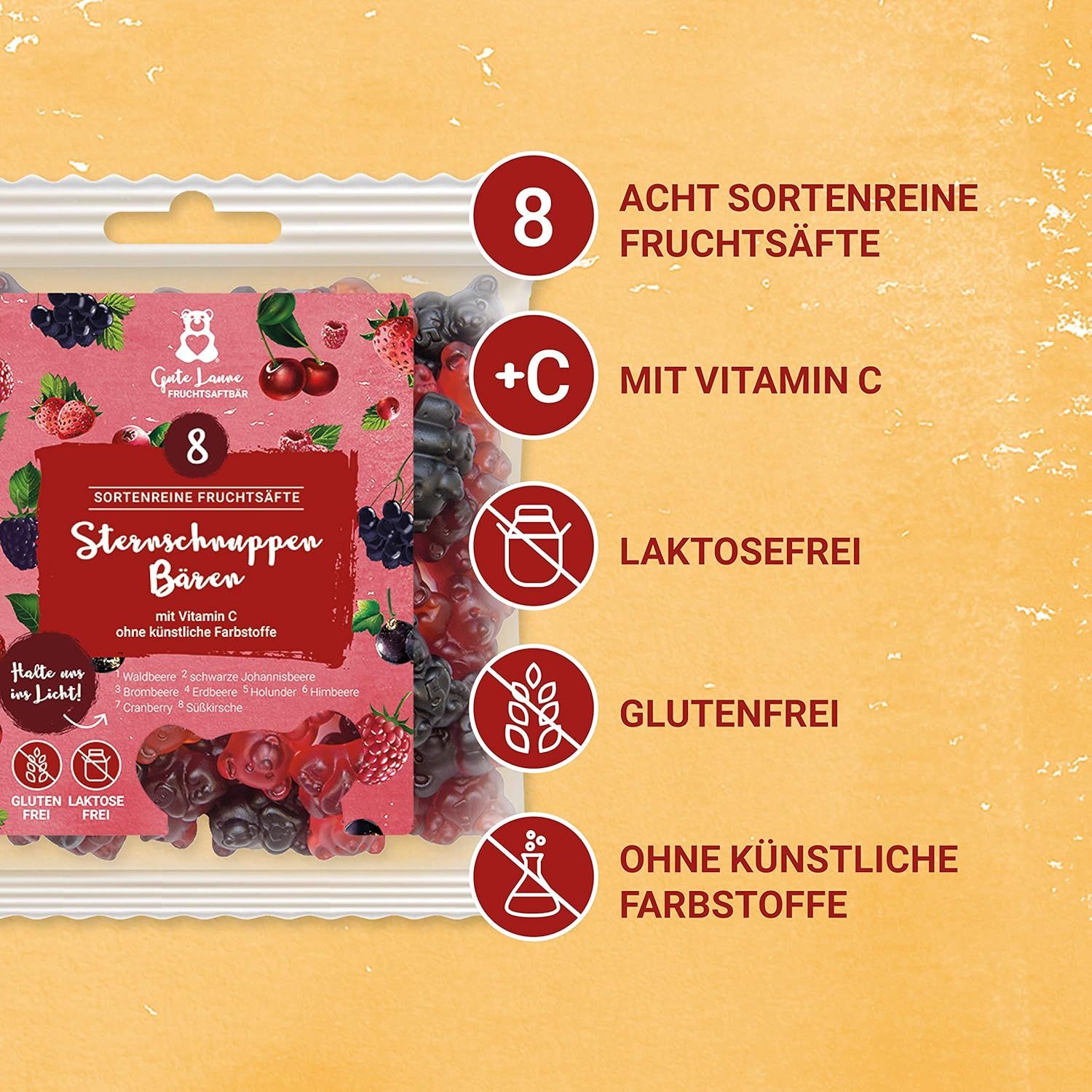 naschlabor 23 x 150g Sternschnuppen Bären rot Großverpackung 3450 g