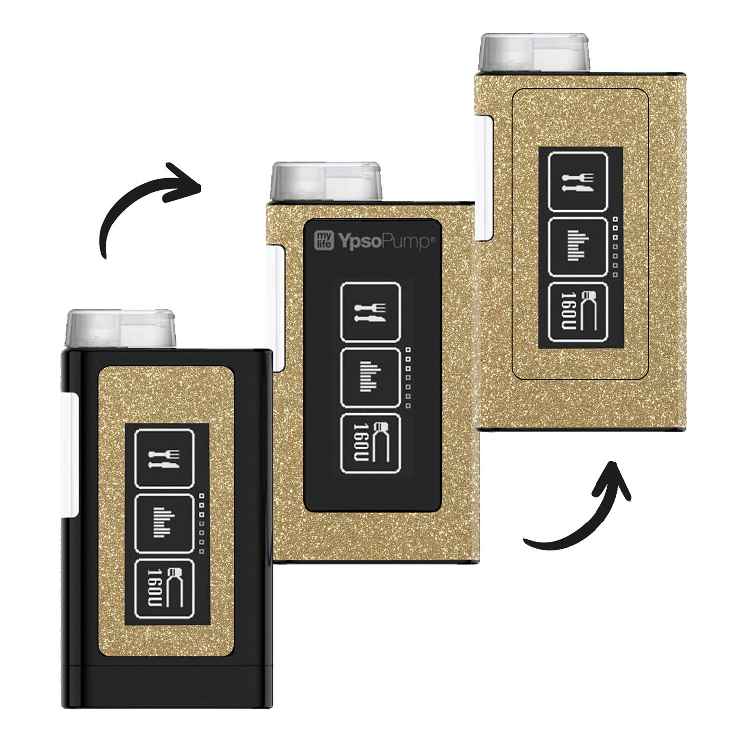 Diasticker® Mylife Ypsopump Sticker 'Gold Glitzer' 1 St