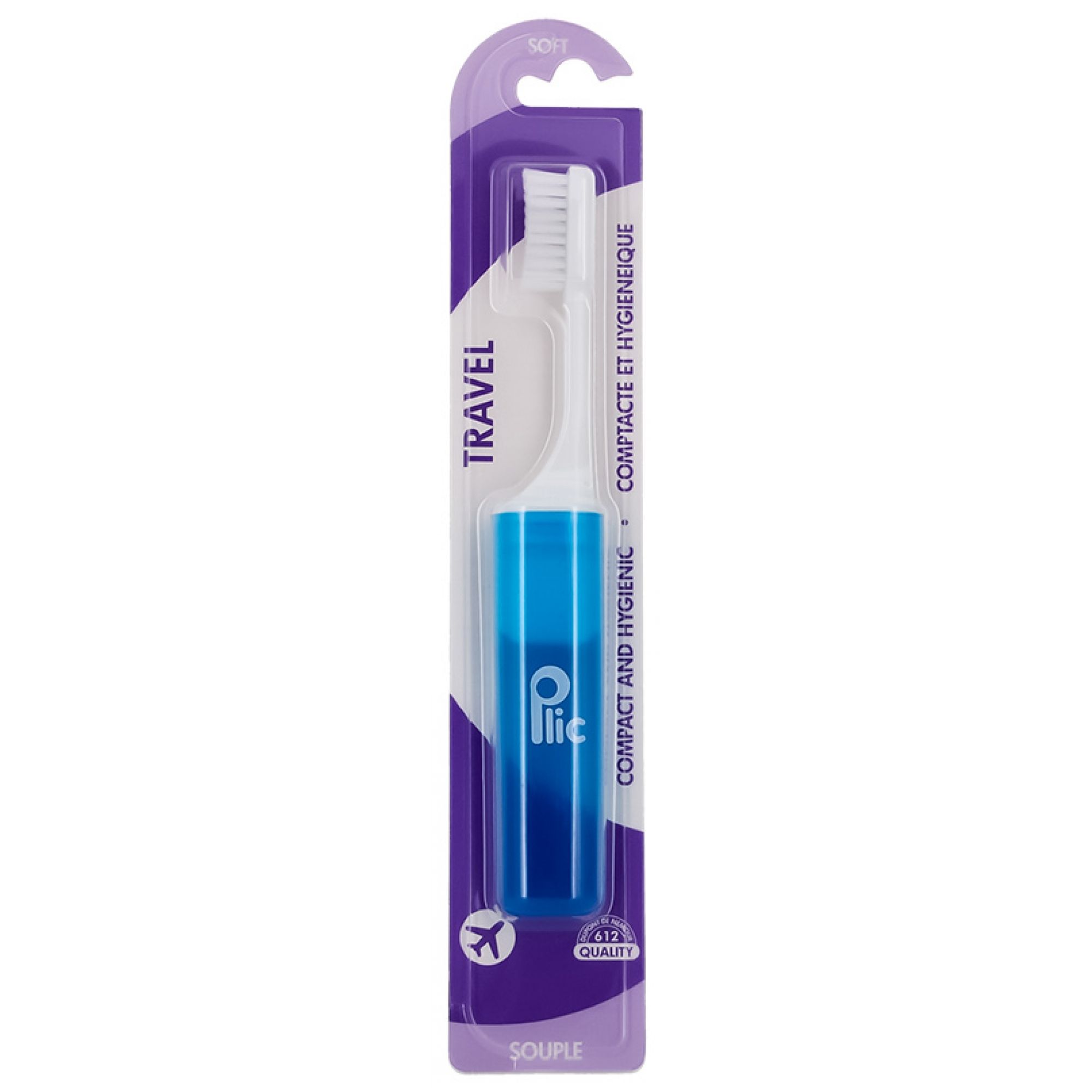 Plic Dental Travel Weiche Reiezahnbürste (Farbe: Blau) 4,2x2x23 cm