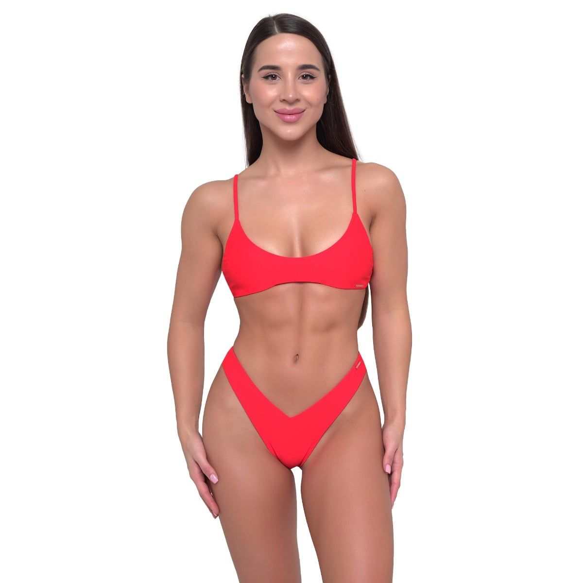 GymBeam Bikini-Unterteil Damen HAWAII im V-förmigen brasilianischen Stil Red
