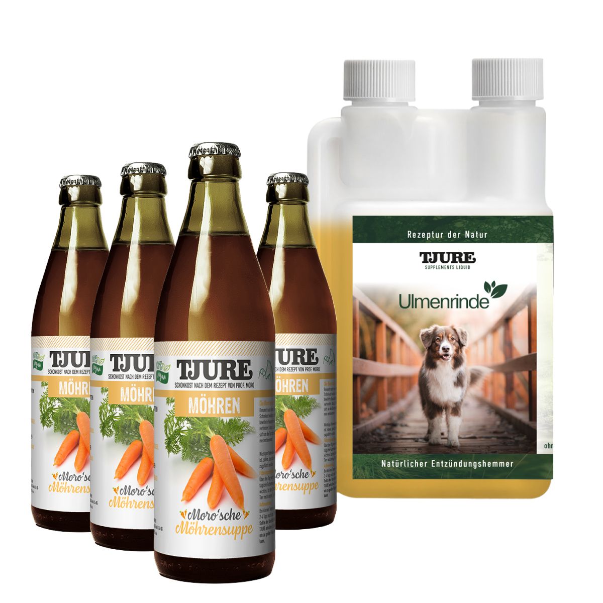 TJURE - Notfall - Set  (TJURE Ulmenrinde 500 ml + 4 x Möhrensuppe)