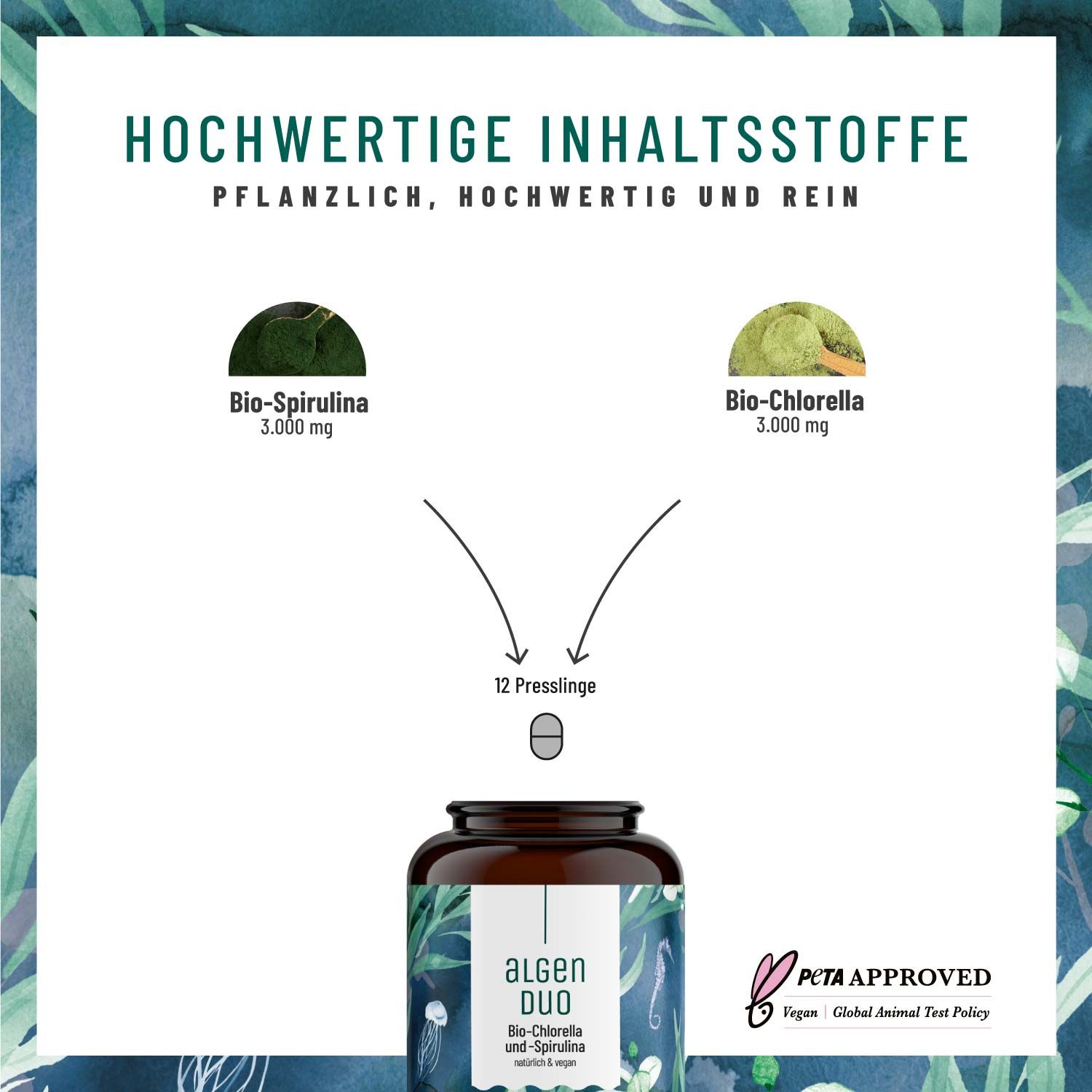 Produktbild von Chlorella Und Spirulina Komplex Presslinge - Laborgeprüft