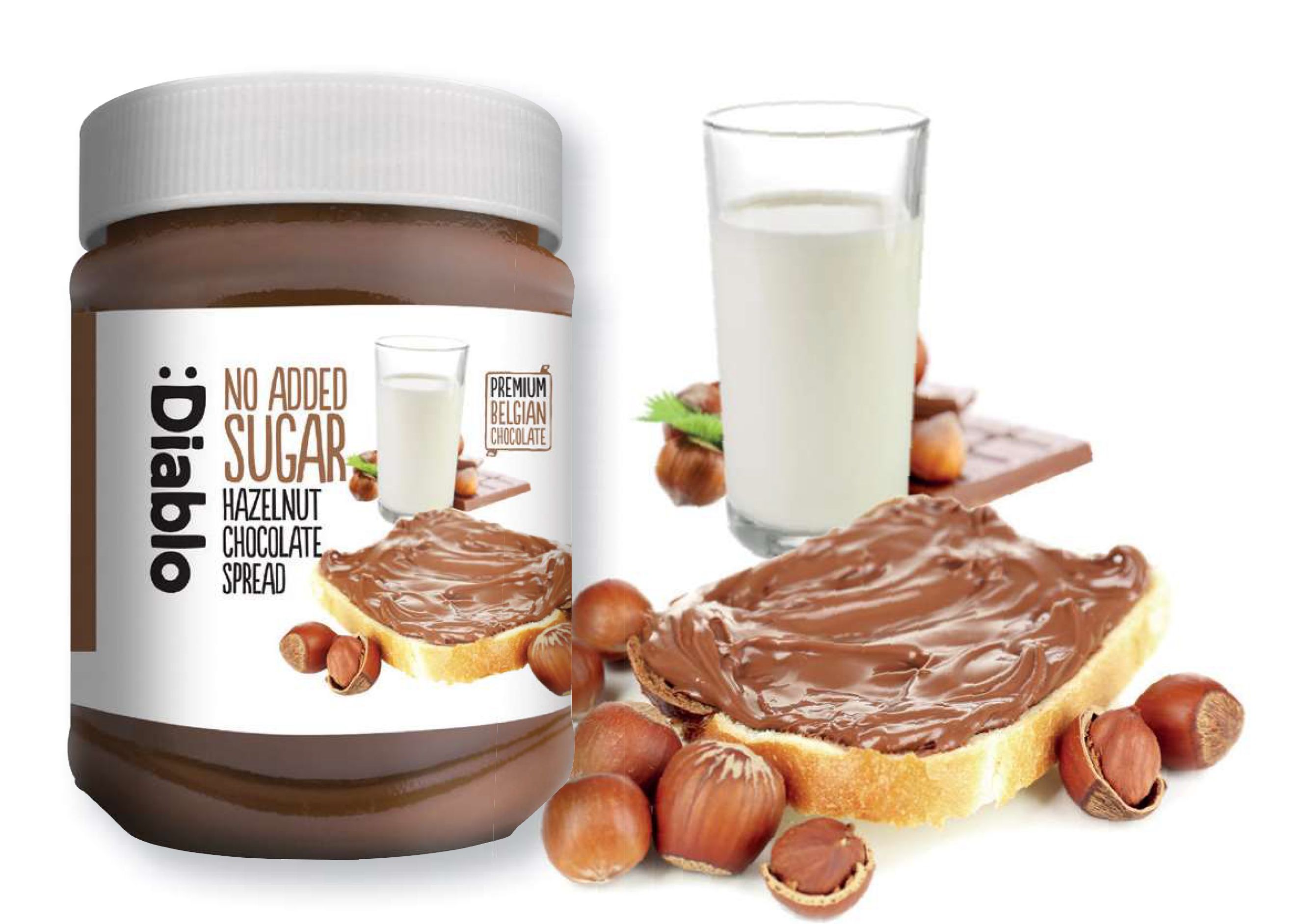 :Diablo No Added Sugar Hazelnut&Chocolate Spread 0,35 kg Creme